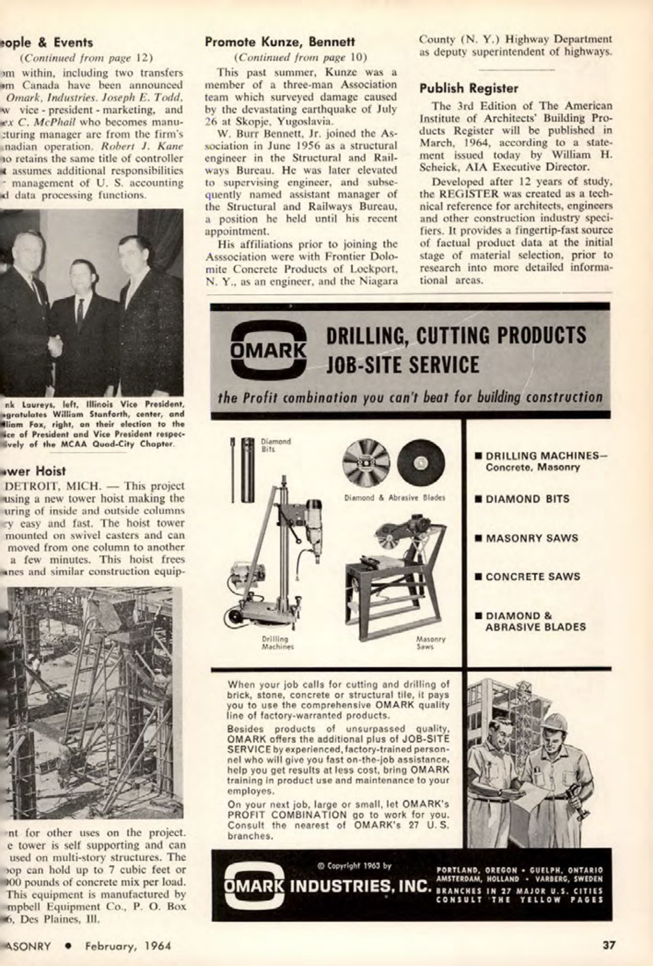 Masonry Magazine February 1964 Page. 39