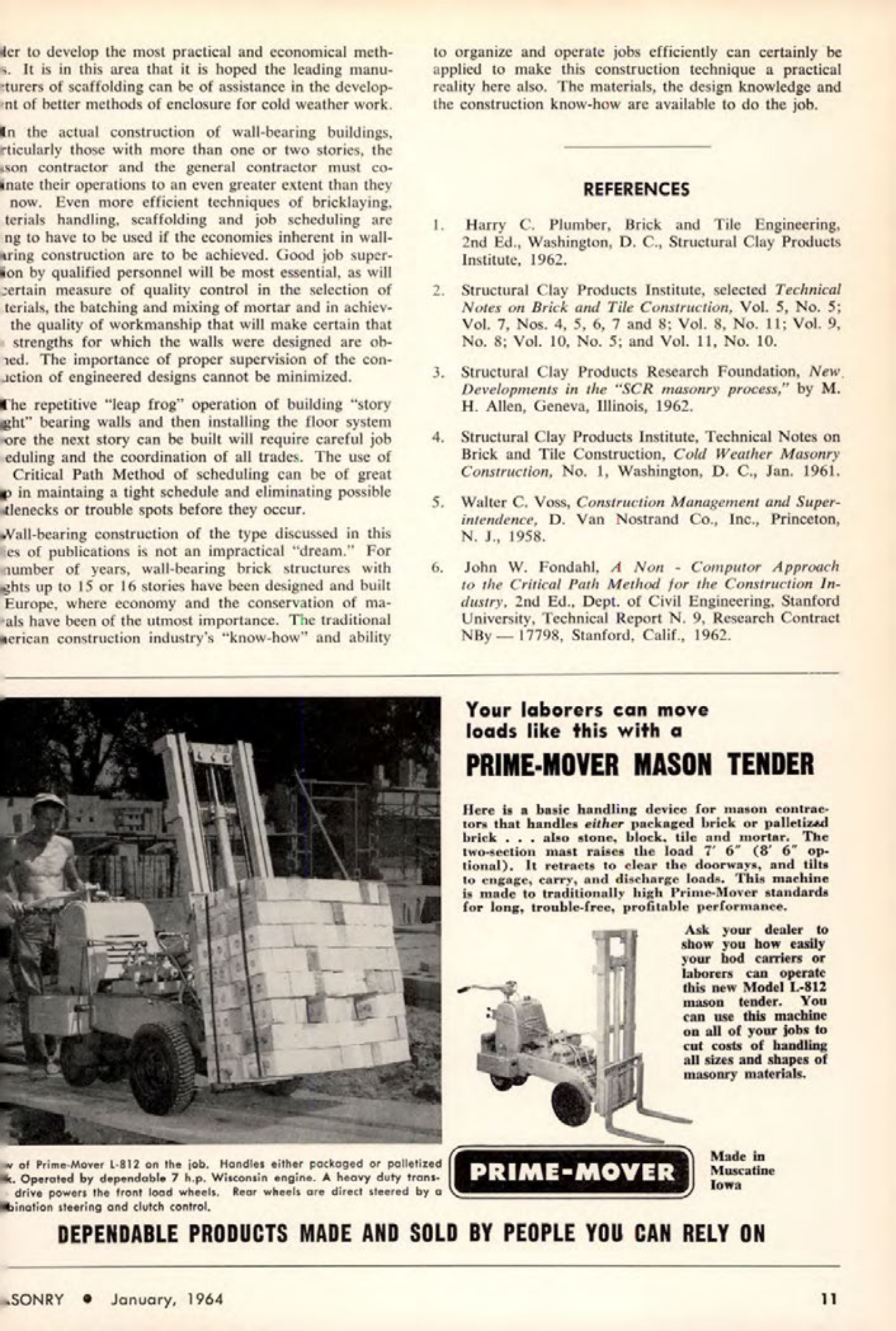 Masonry Magazine January 1964 Page. 11