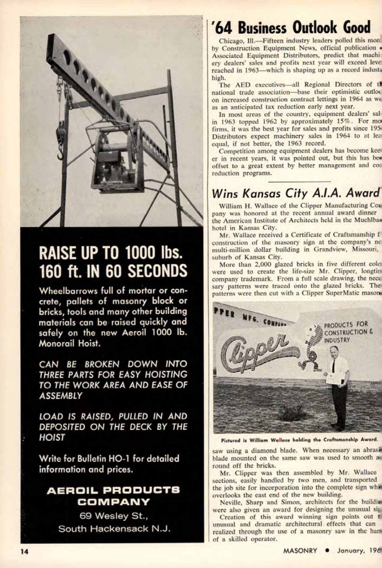 Masonry Magazine January 1964 Page. 14