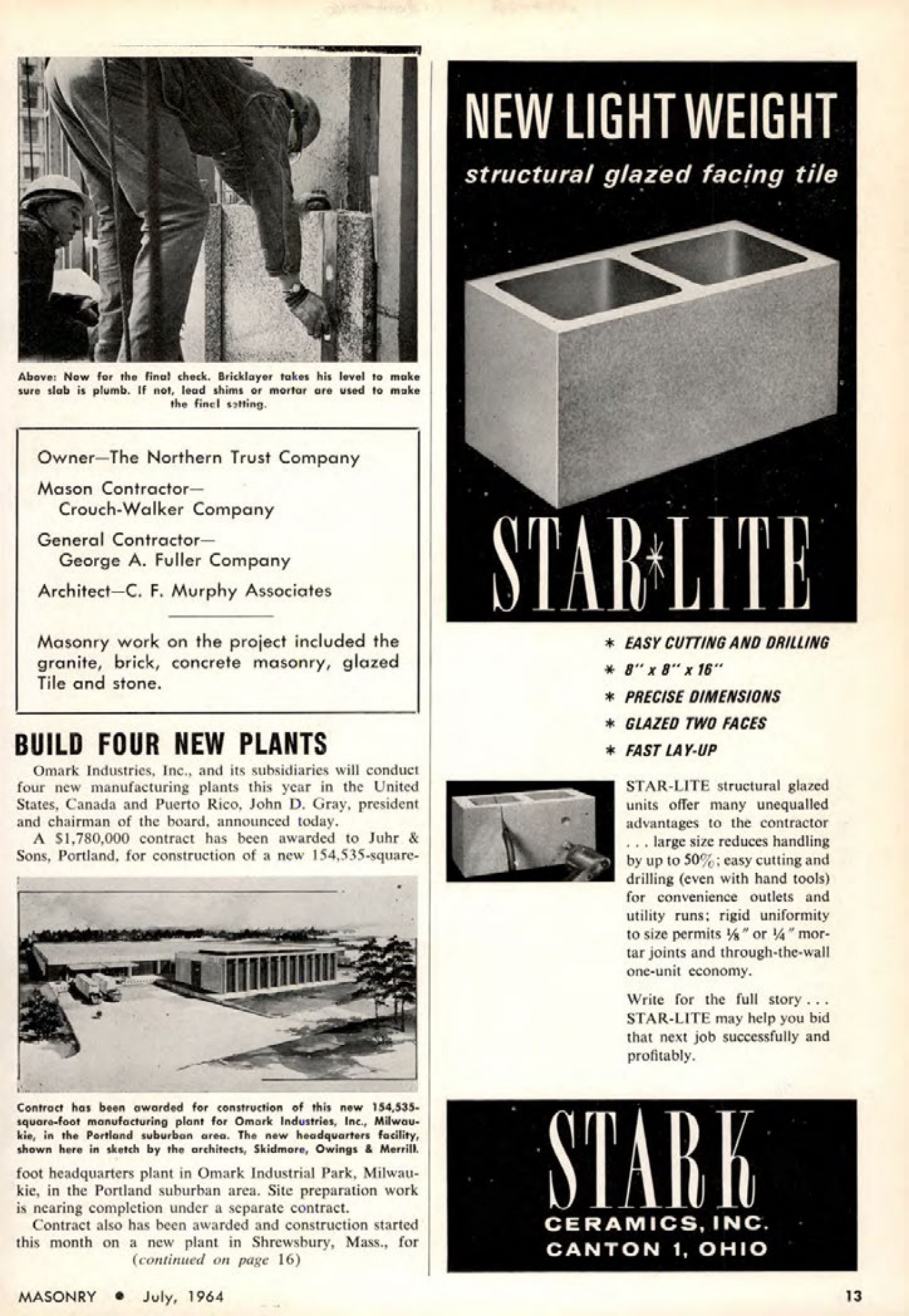 Masonry Magazine July 1964 Page. 13