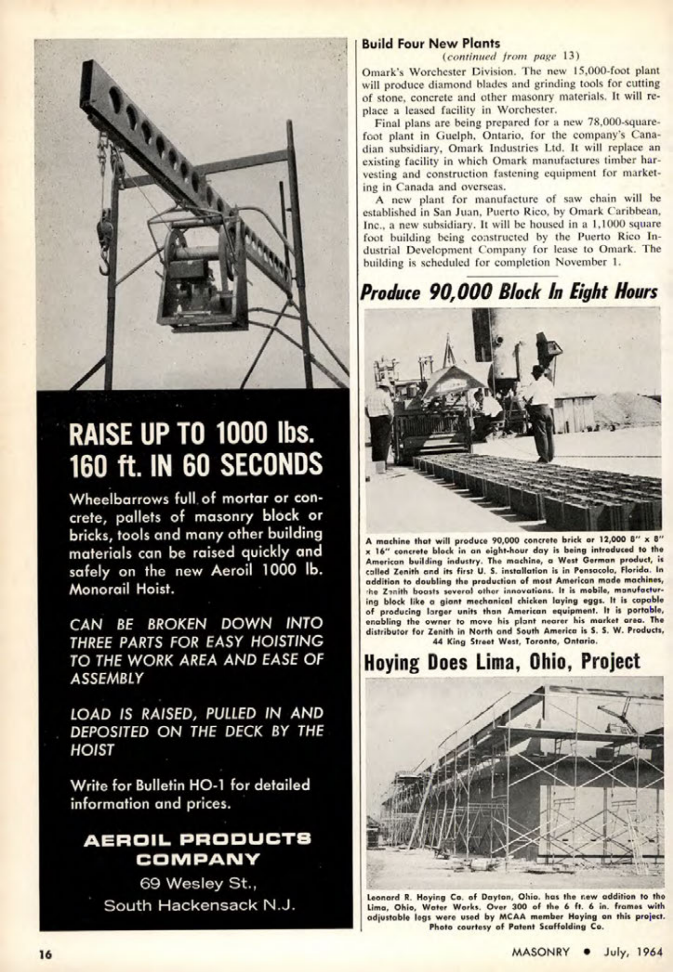Masonry Magazine July 1964 Page. 16