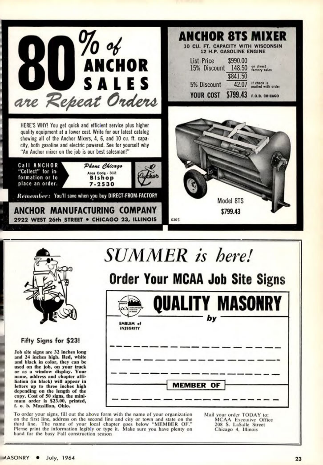 Masonry Magazine July 1964 Page. 23