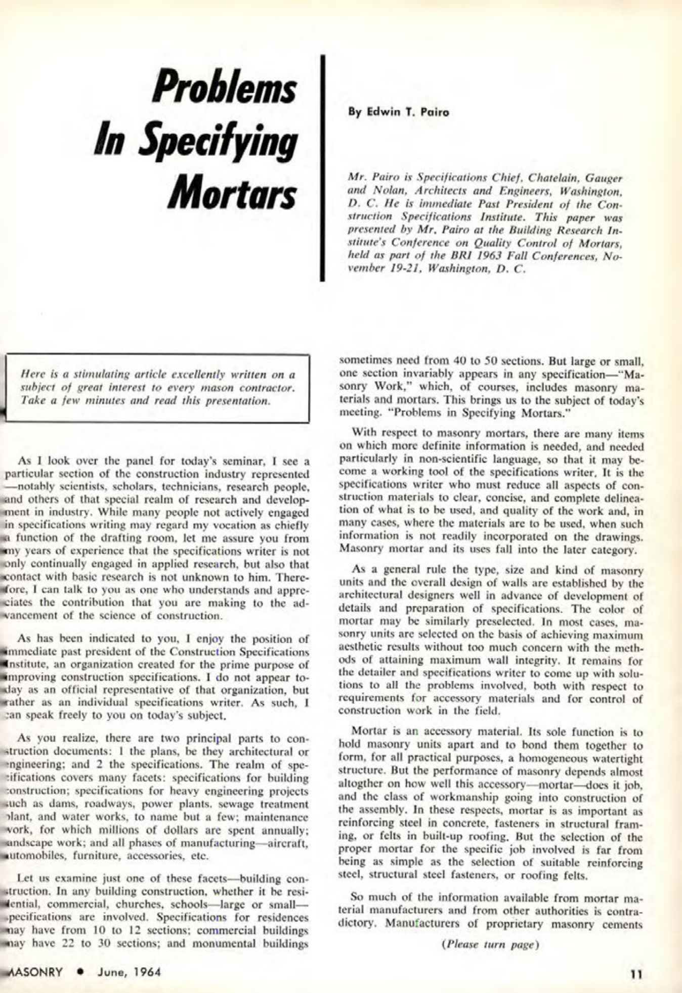 Masonry Magazine June 1964 Page. 11