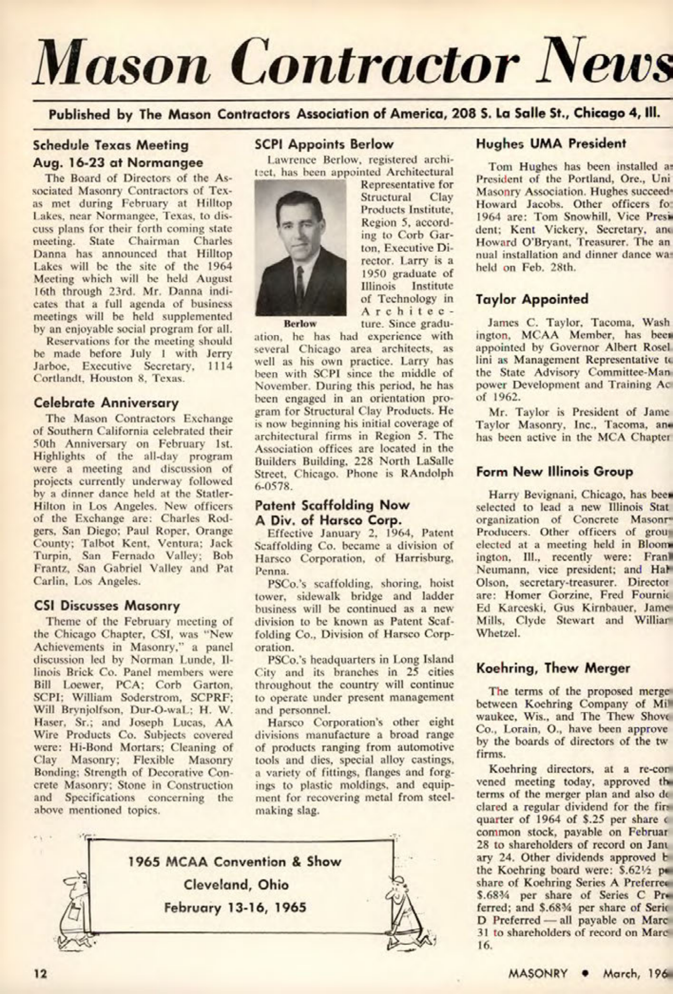 Masonry Magazine March 1964 Page. 12