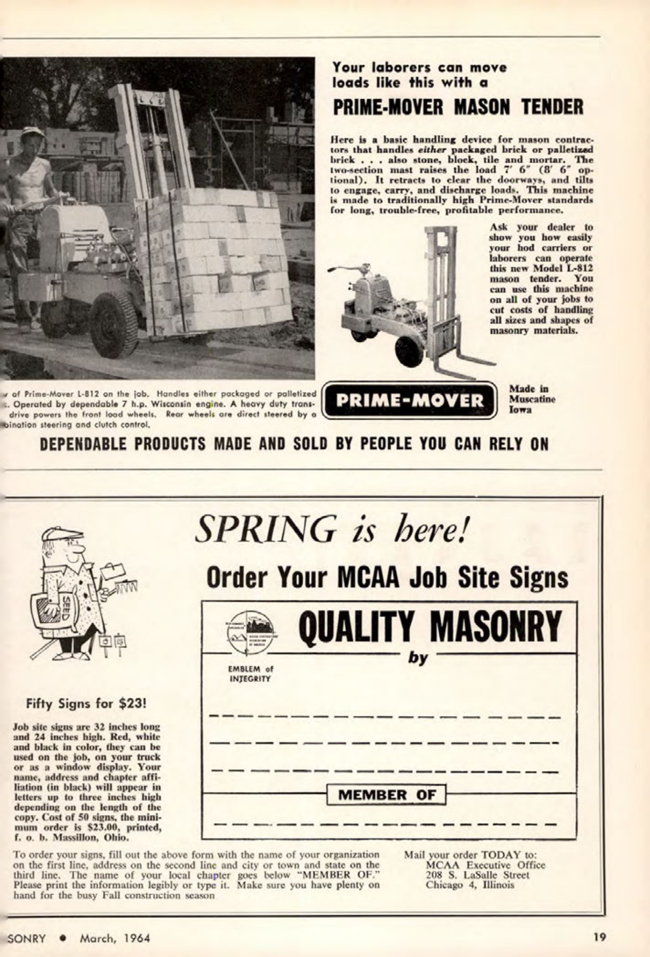 Masonry Magazine March 1964 Page. 19