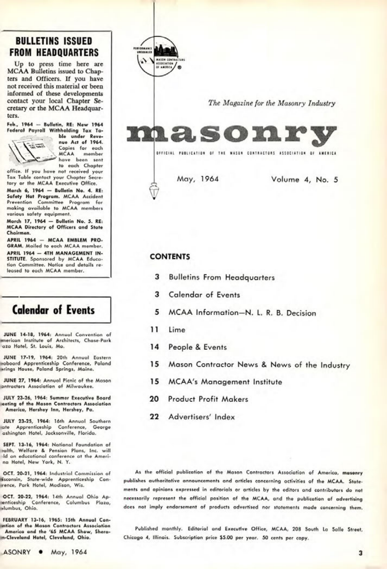 Masonry Magazine May 1964 Page. 3