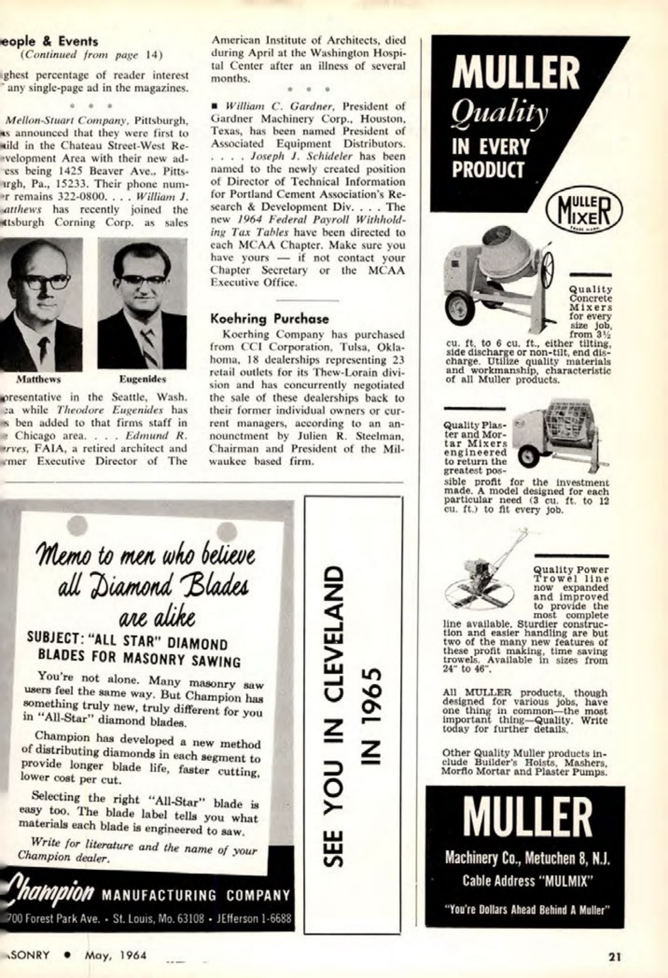 Masonry Magazine May 1964 Page. 21