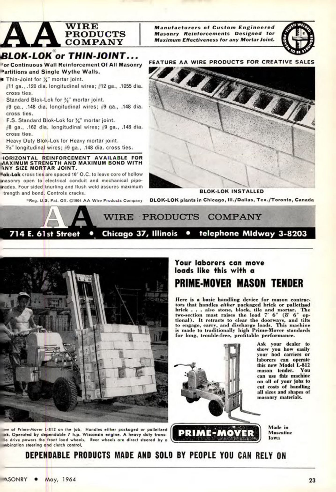 Masonry Magazine May 1964 Page. 23