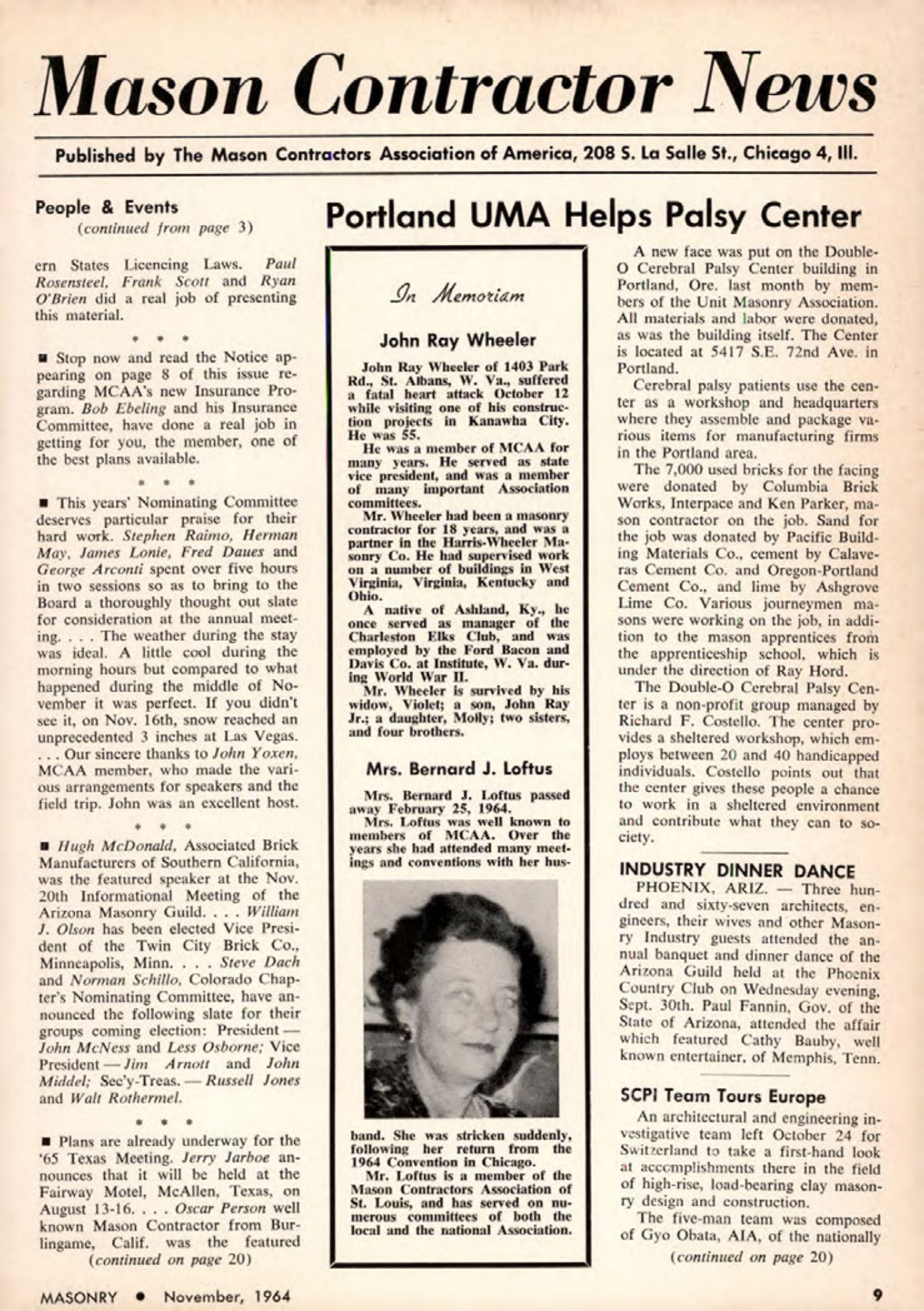 Masonry Magazine November 1964 Page. 9