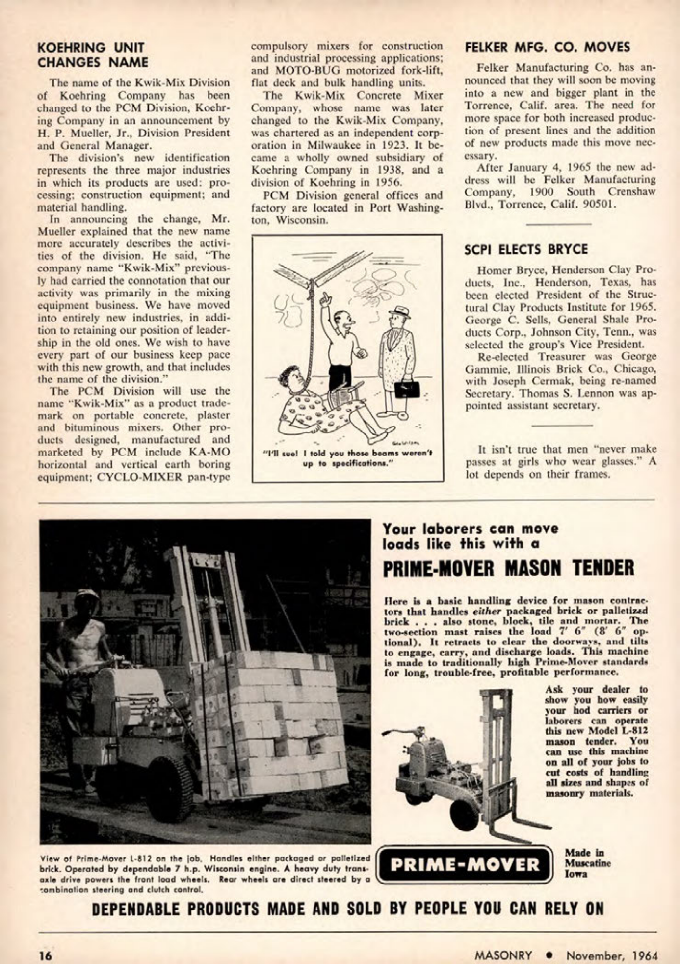 Masonry Magazine November 1964 Page. 16