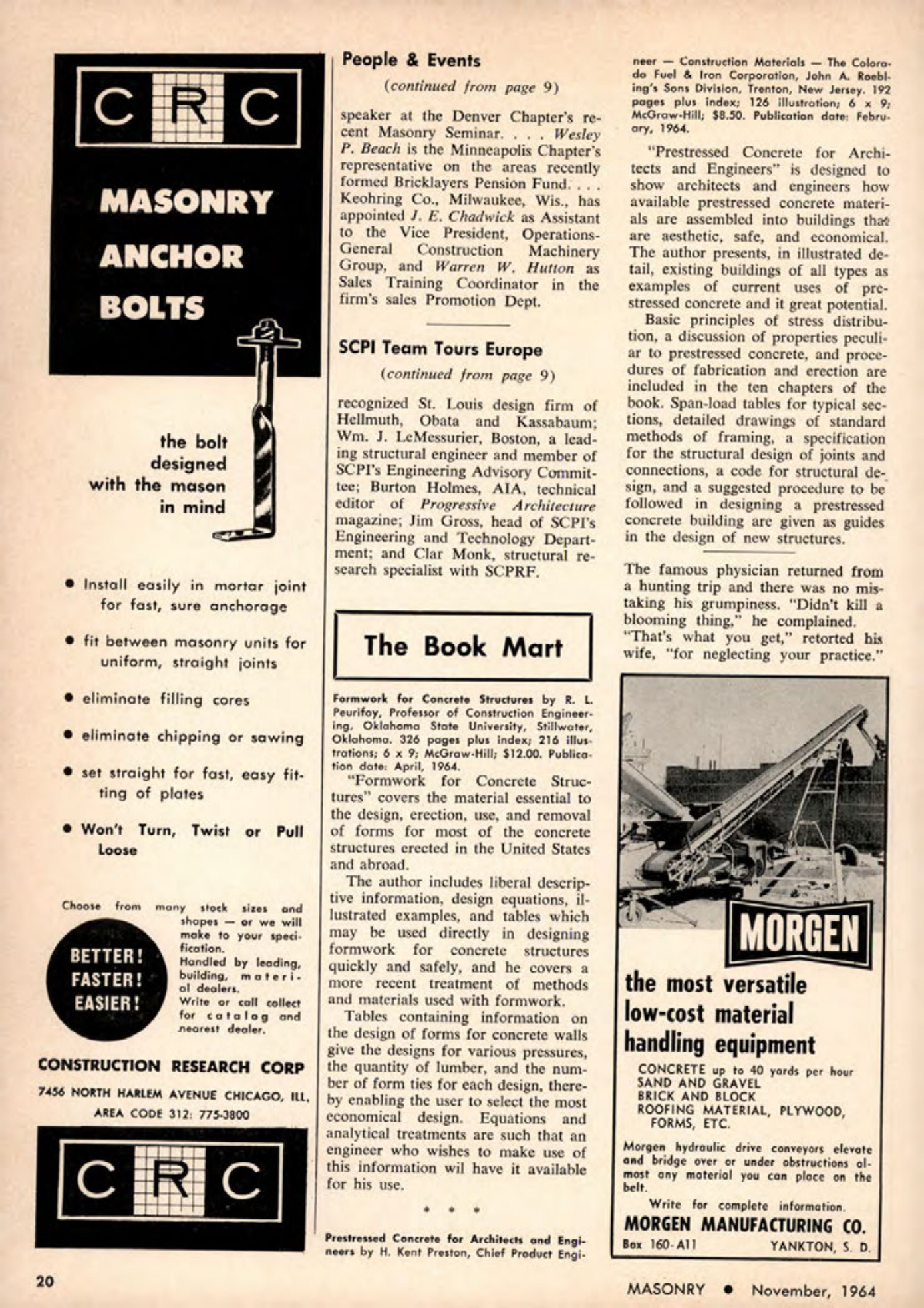 Masonry Magazine November 1964 Page. 20