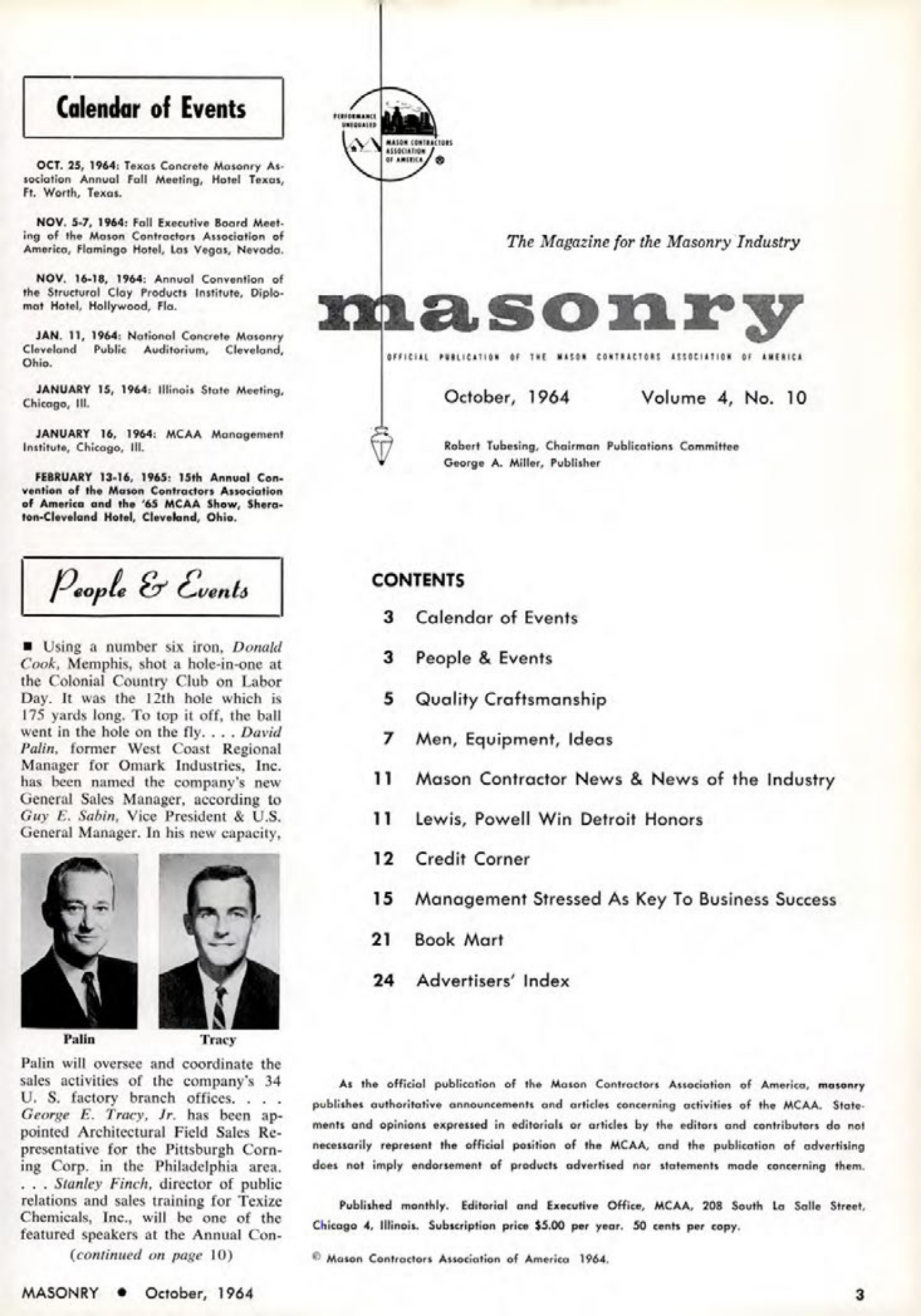 Masonry Magazine October 1964 Page. 3