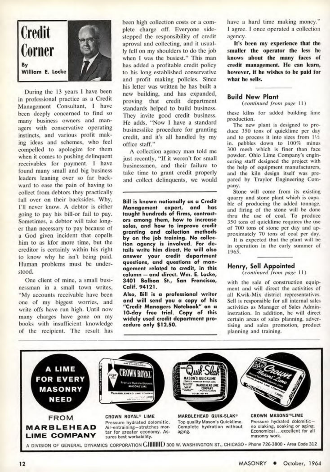 Masonry Magazine October 1964 Page. 12