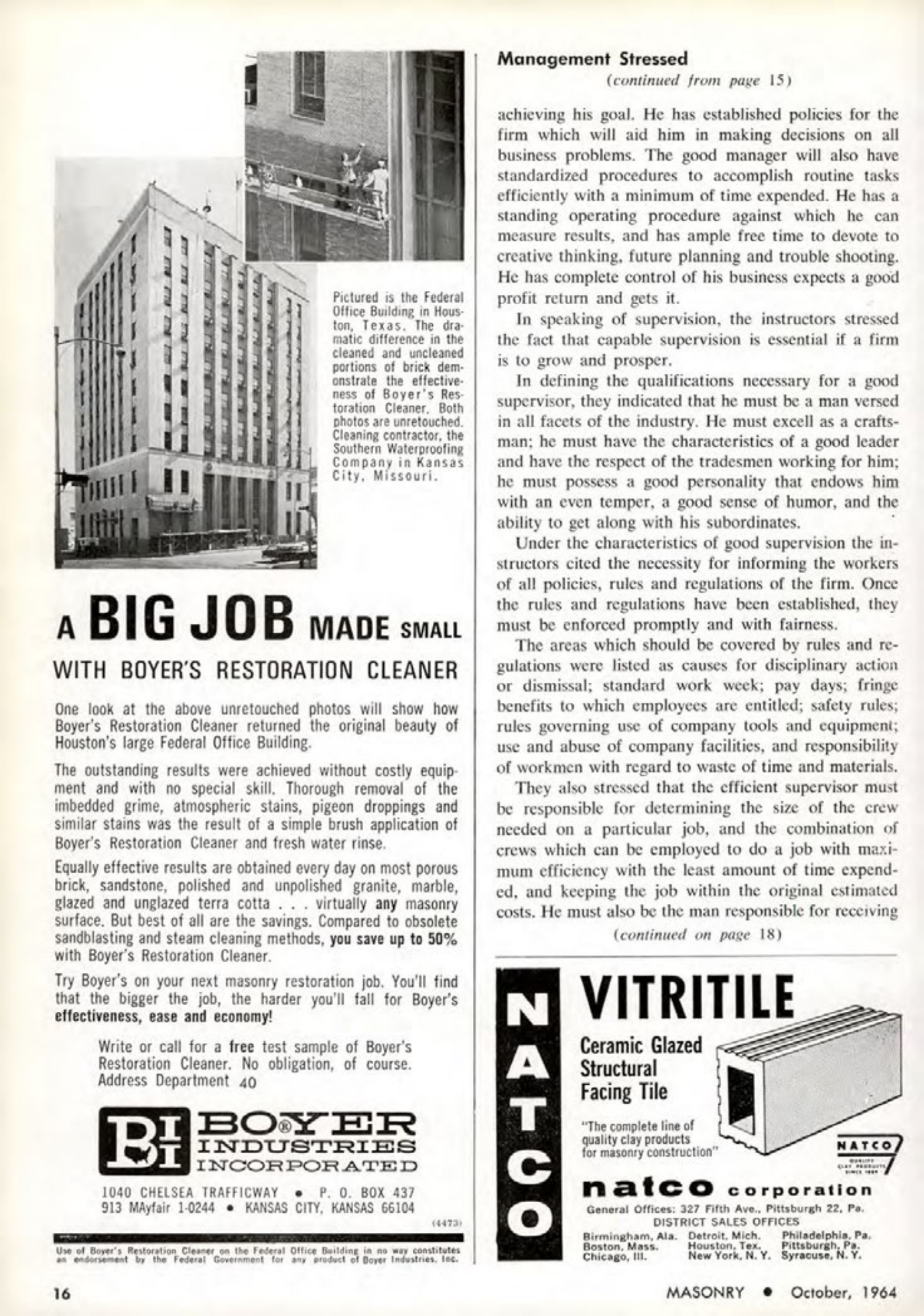 Masonry Magazine October 1964 Page. 16