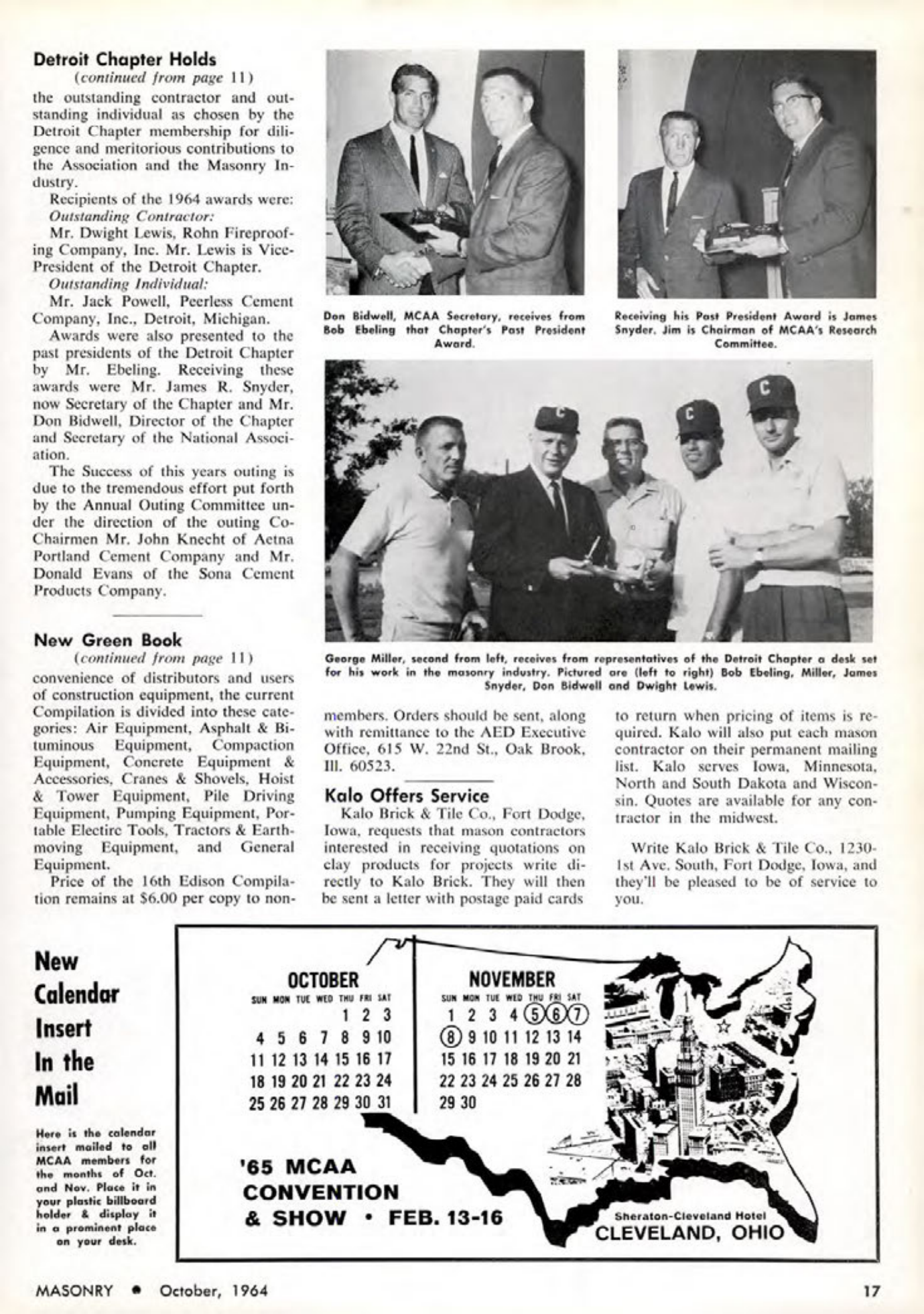Masonry Magazine October 1964 Page. 17