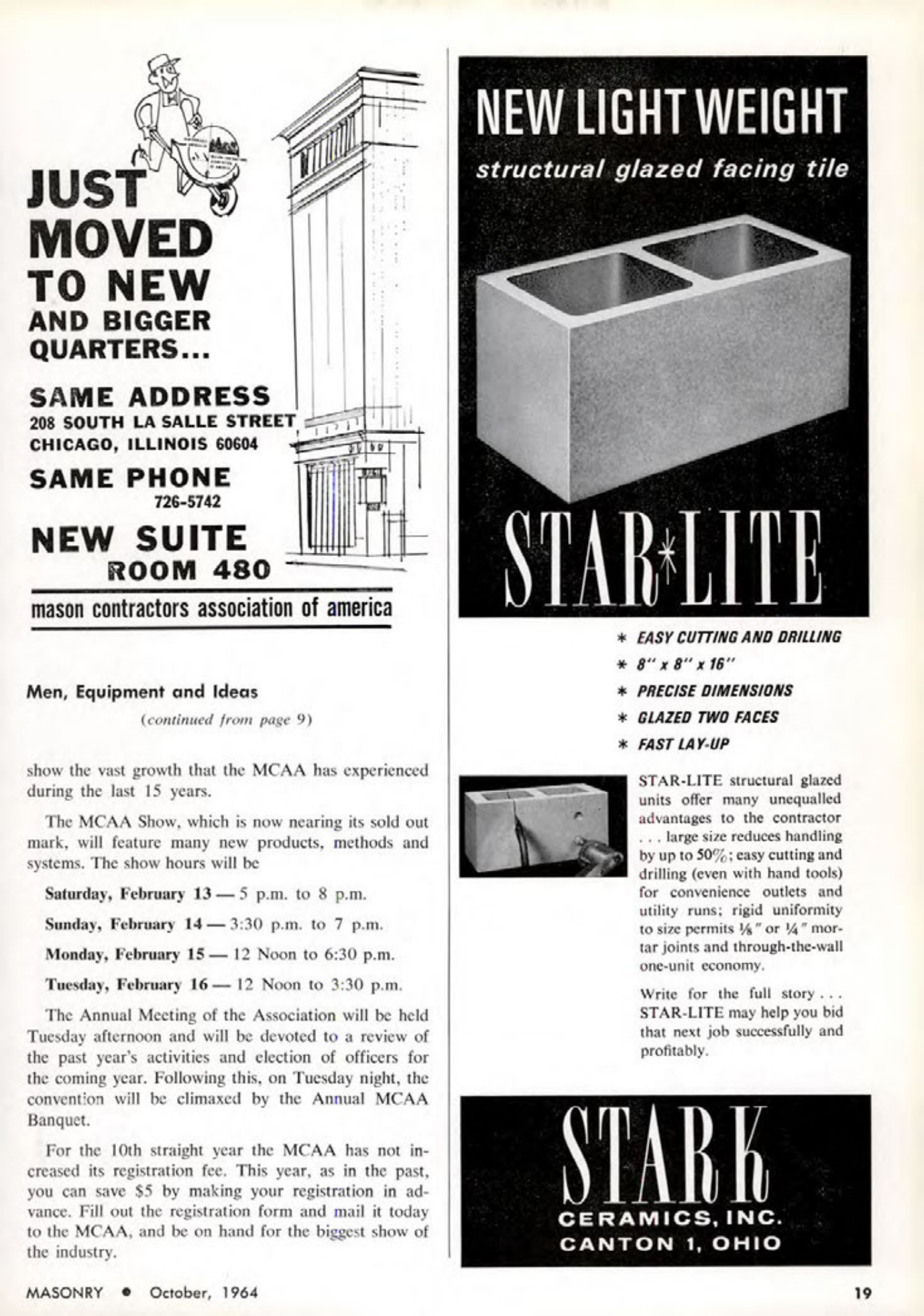 Masonry Magazine October 1964 Page. 19