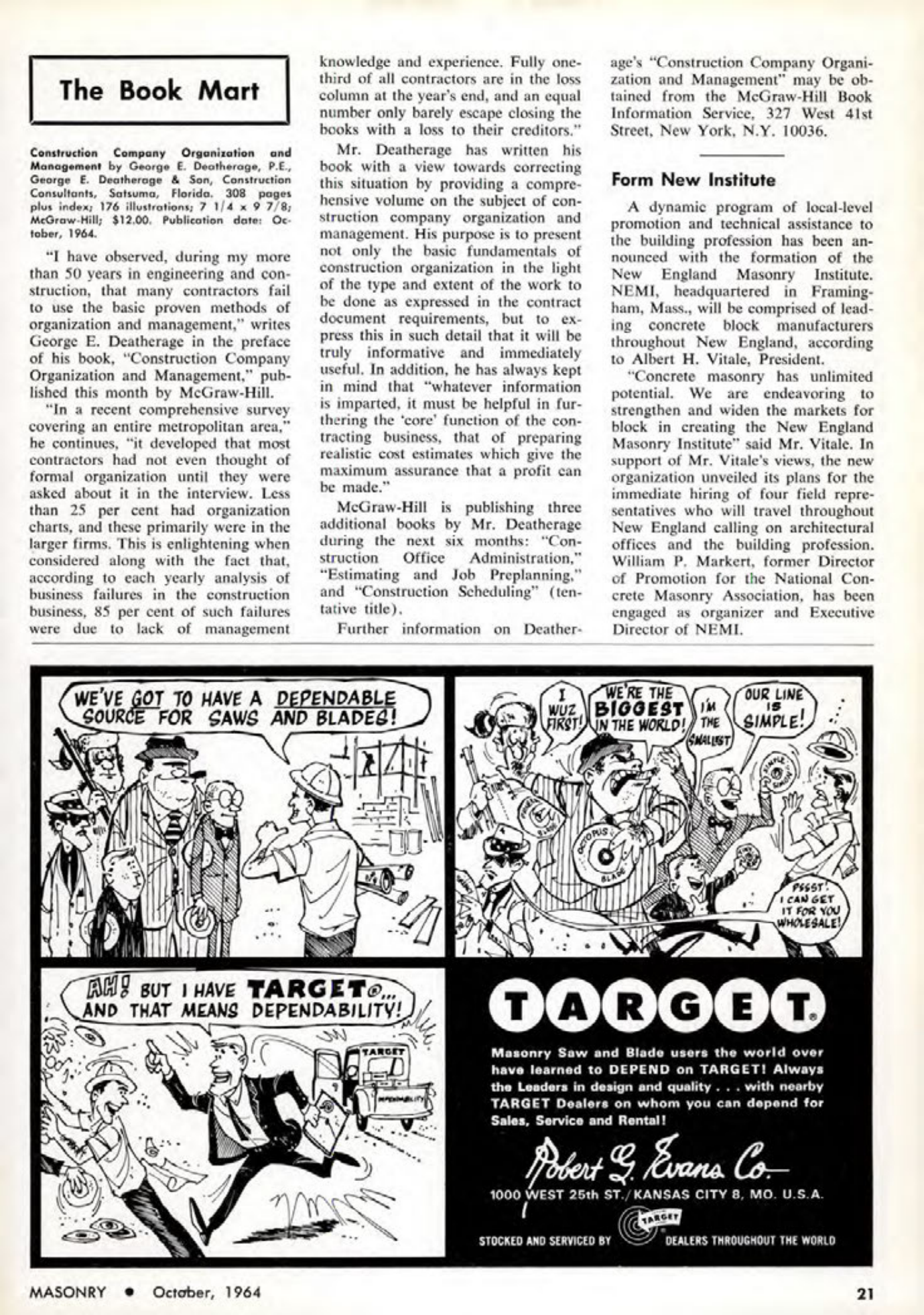 Masonry Magazine October 1964 Page. 21