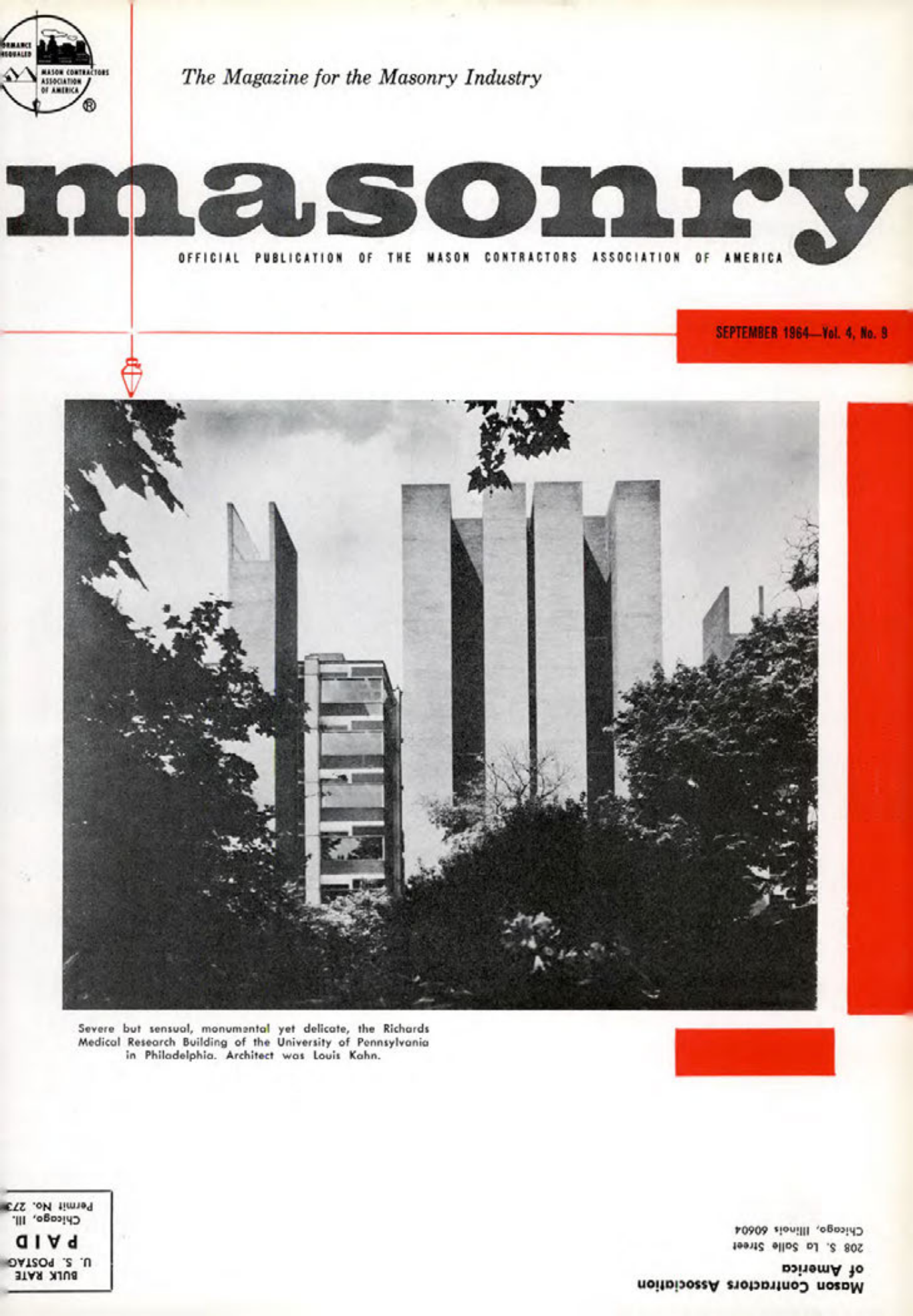 Masonry Magazine September 1964 Page. 1