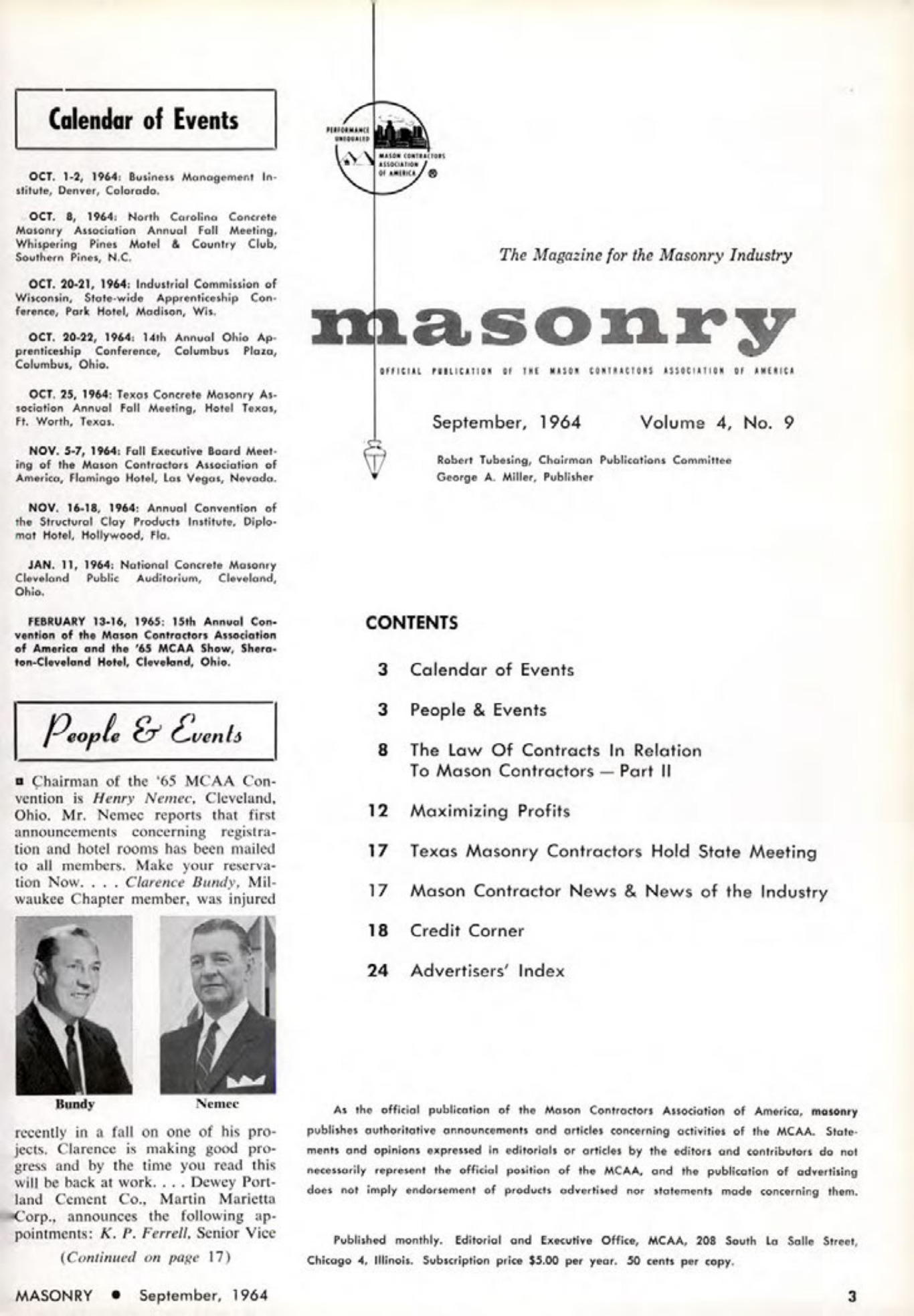 Masonry Magazine September 1964 Page. 3