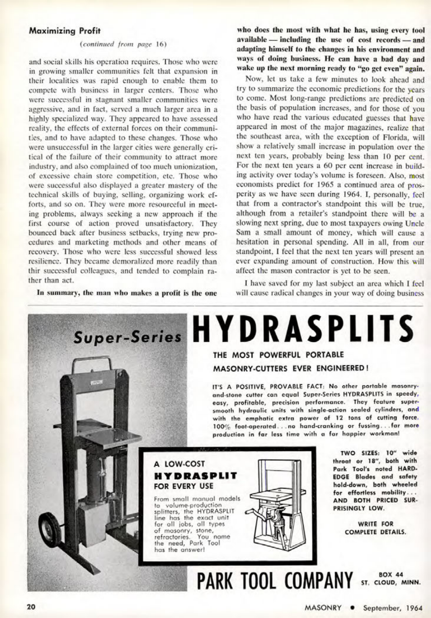 Masonry Magazine September 1964 Page. 20