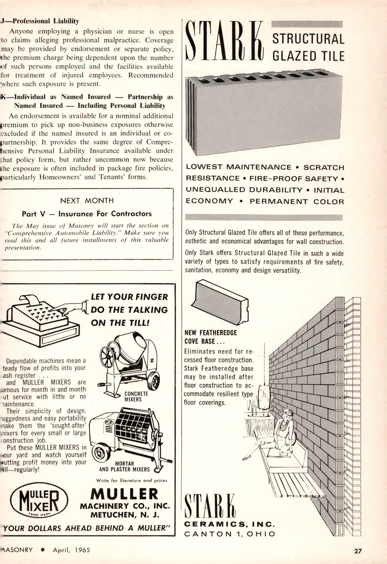 Masonry Magazine April 1965 Page. 27