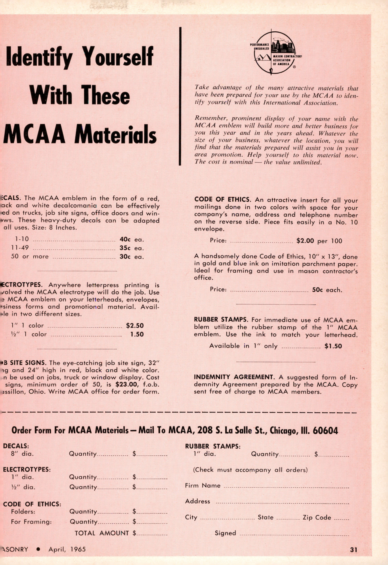 Masonry Magazine April 1965 Page. 31