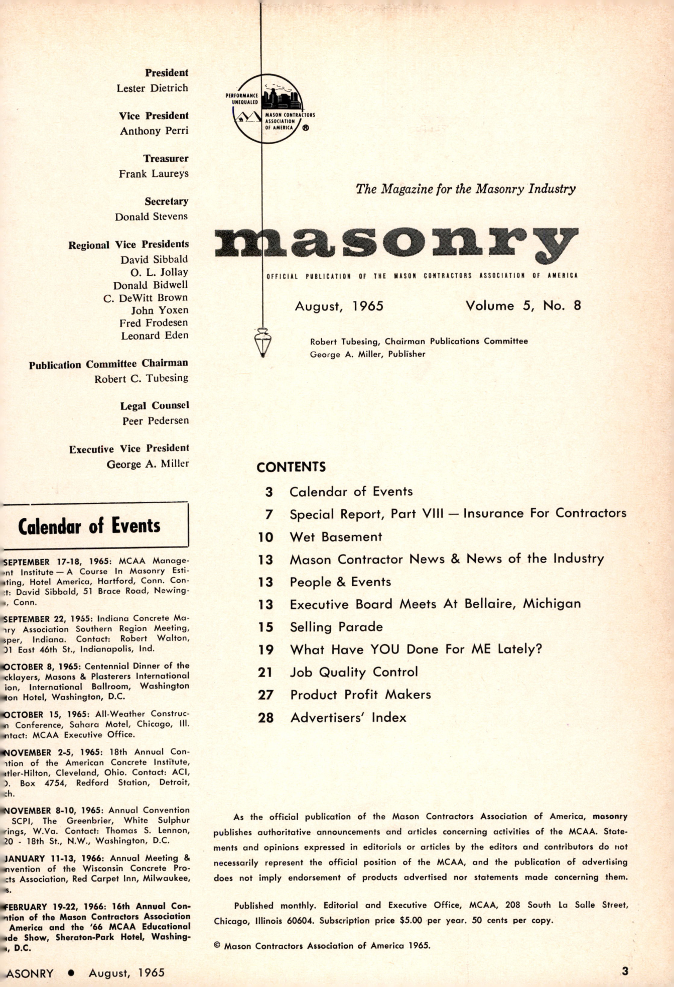 Masonry Magazine August 1965 Page. 3