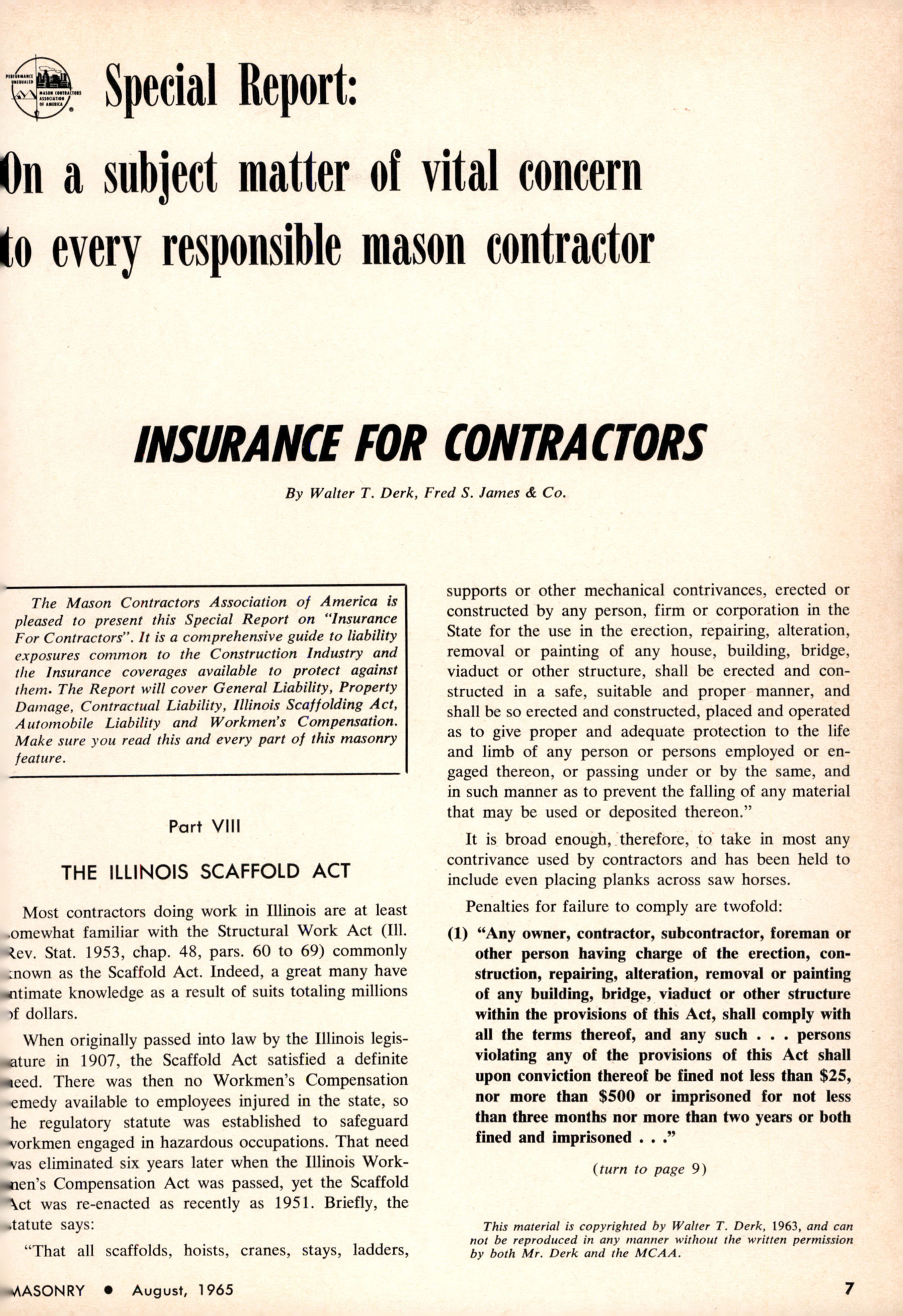 Masonry Magazine August 1965 Page. 7
