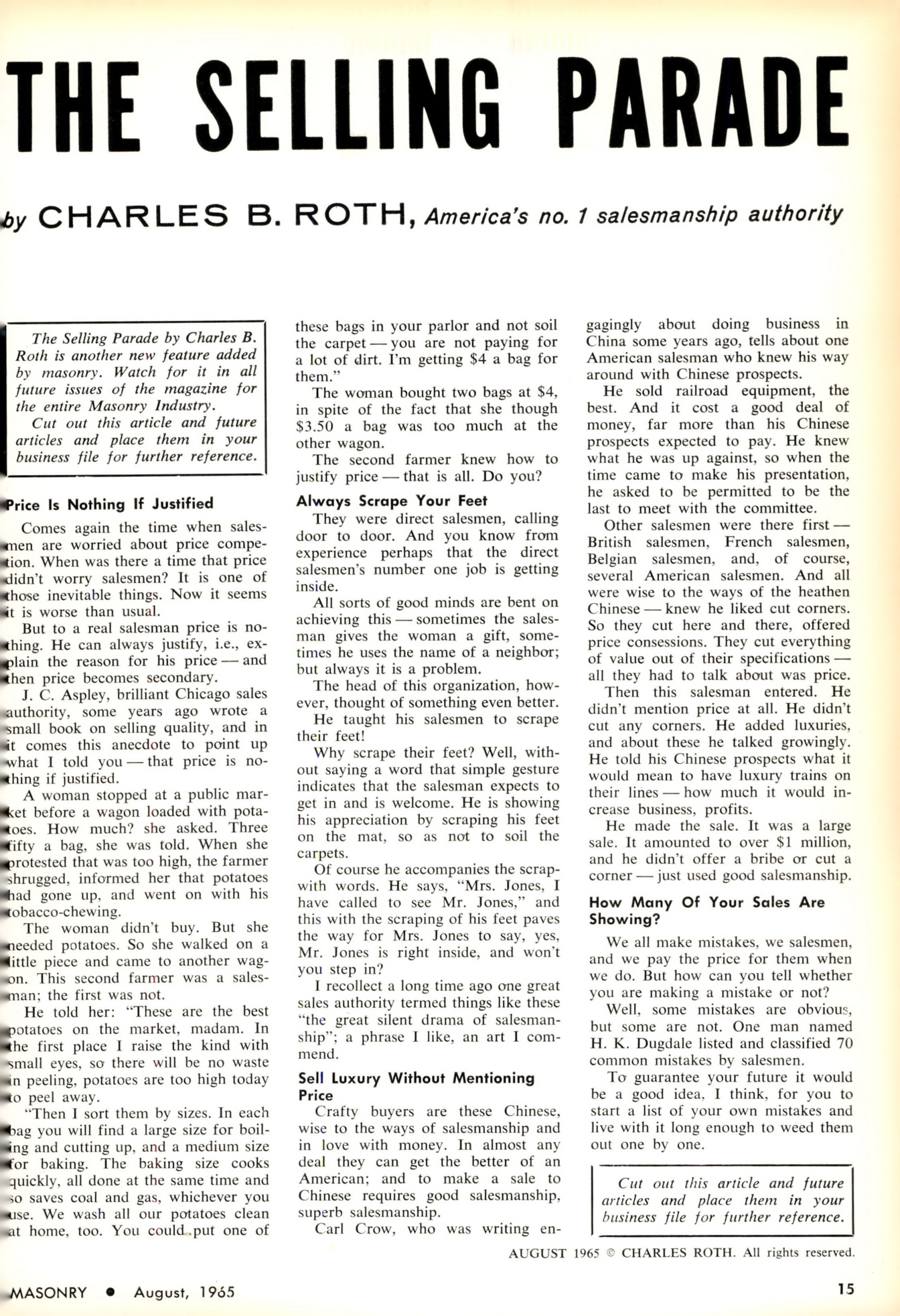 Masonry Magazine August 1965 Page. 15