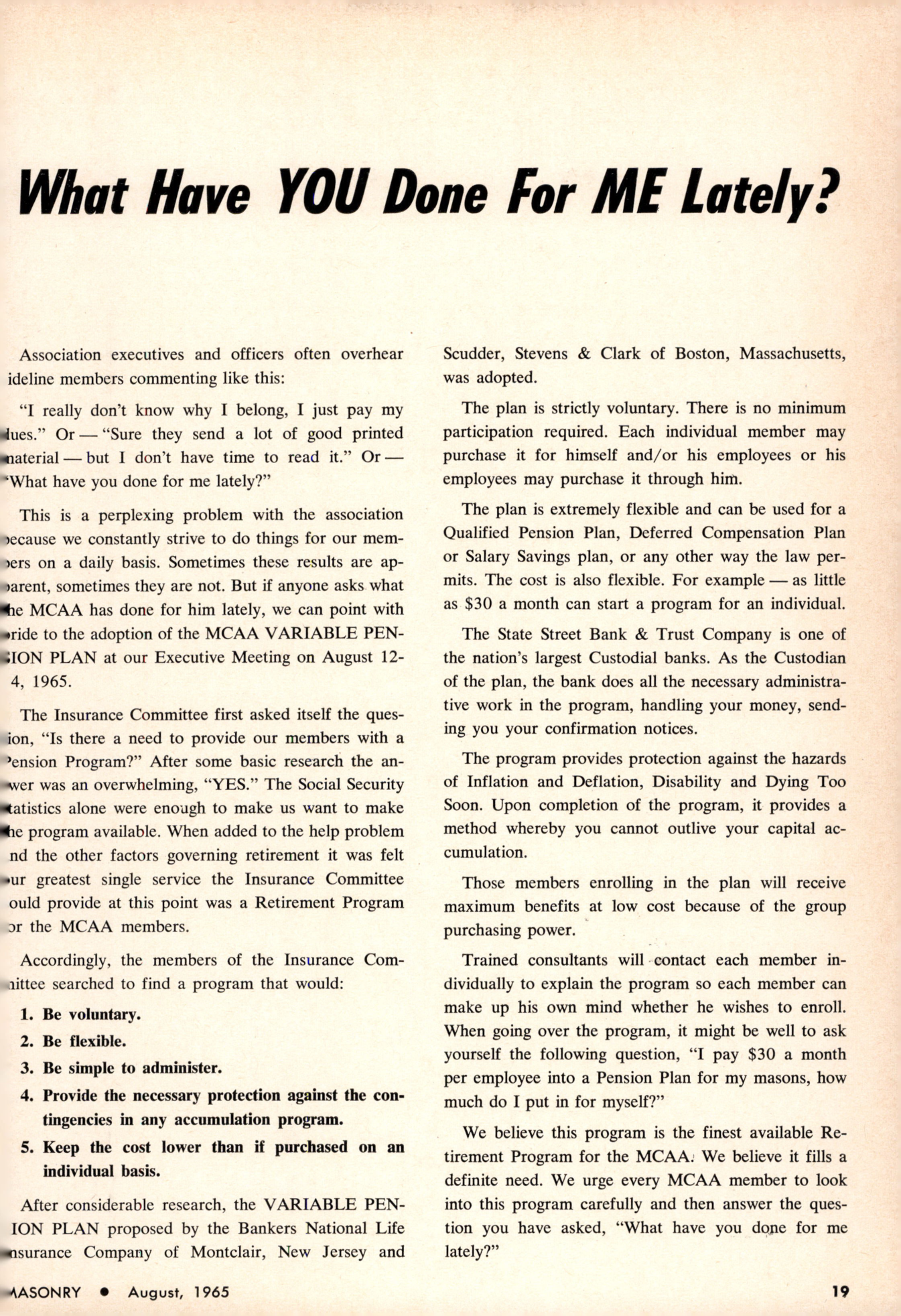 Masonry Magazine August 1965 Page. 19