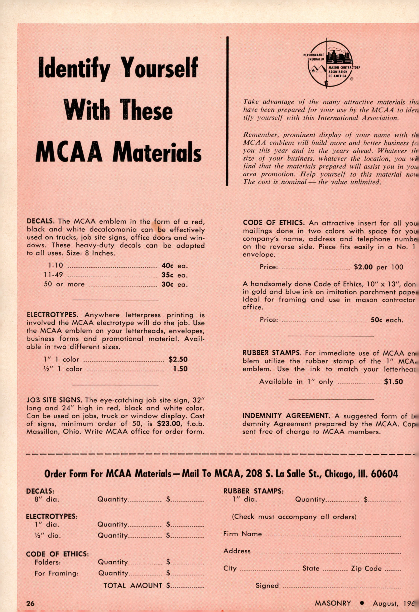 Masonry Magazine August 1965 Page. 26