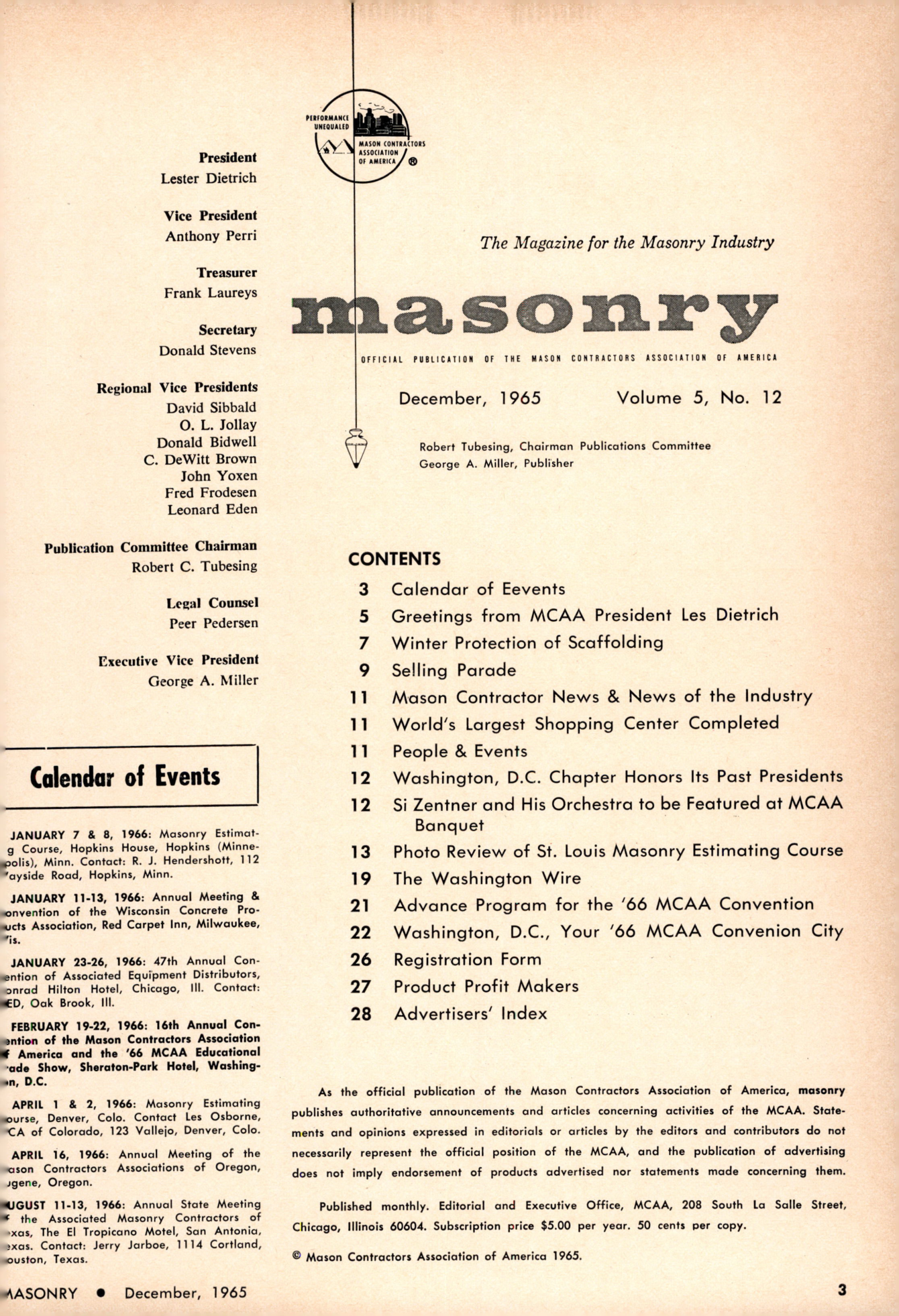 Masonry Magazine December 1965 Page. 3