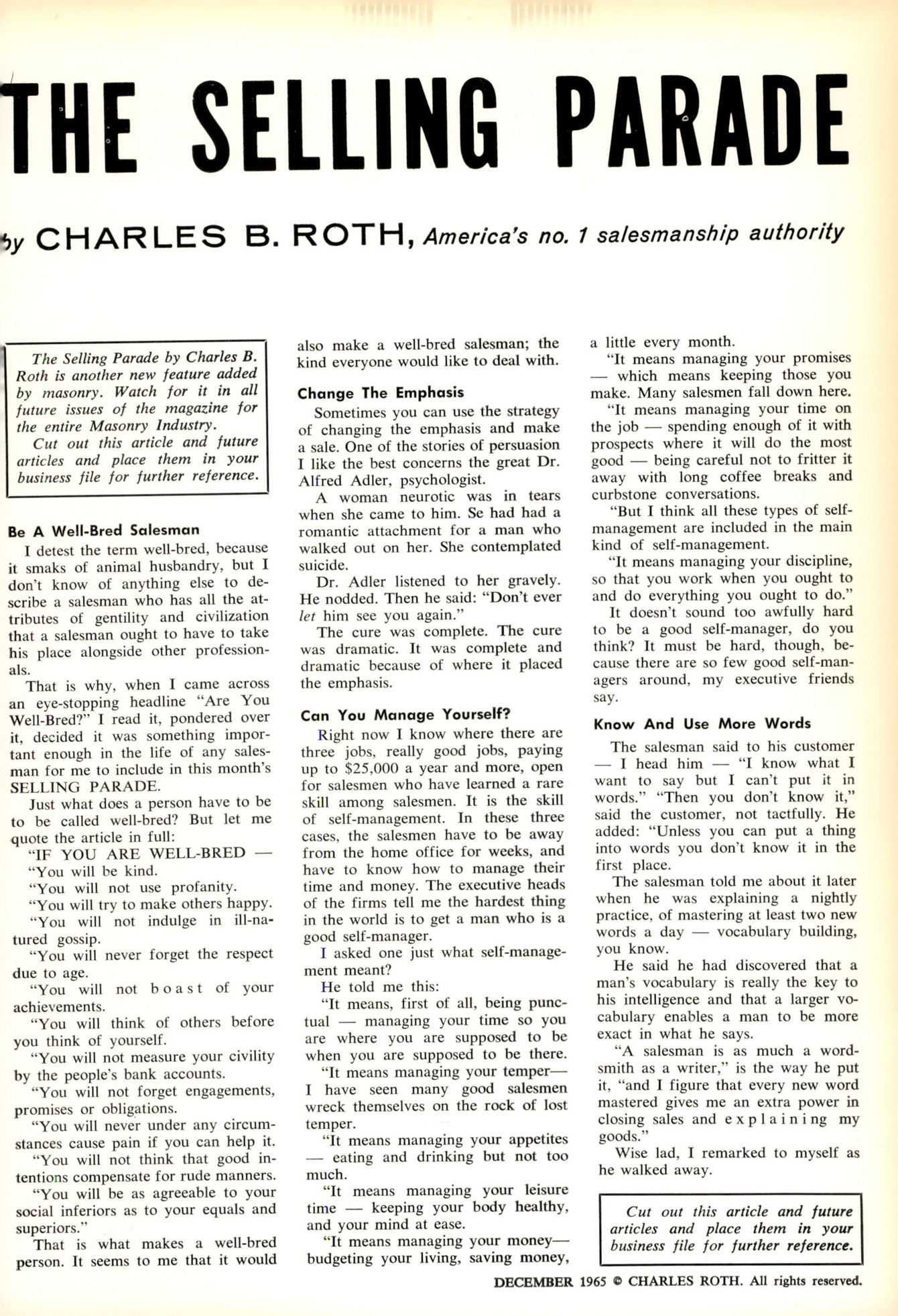 Masonry Magazine December 1965 Page. 9