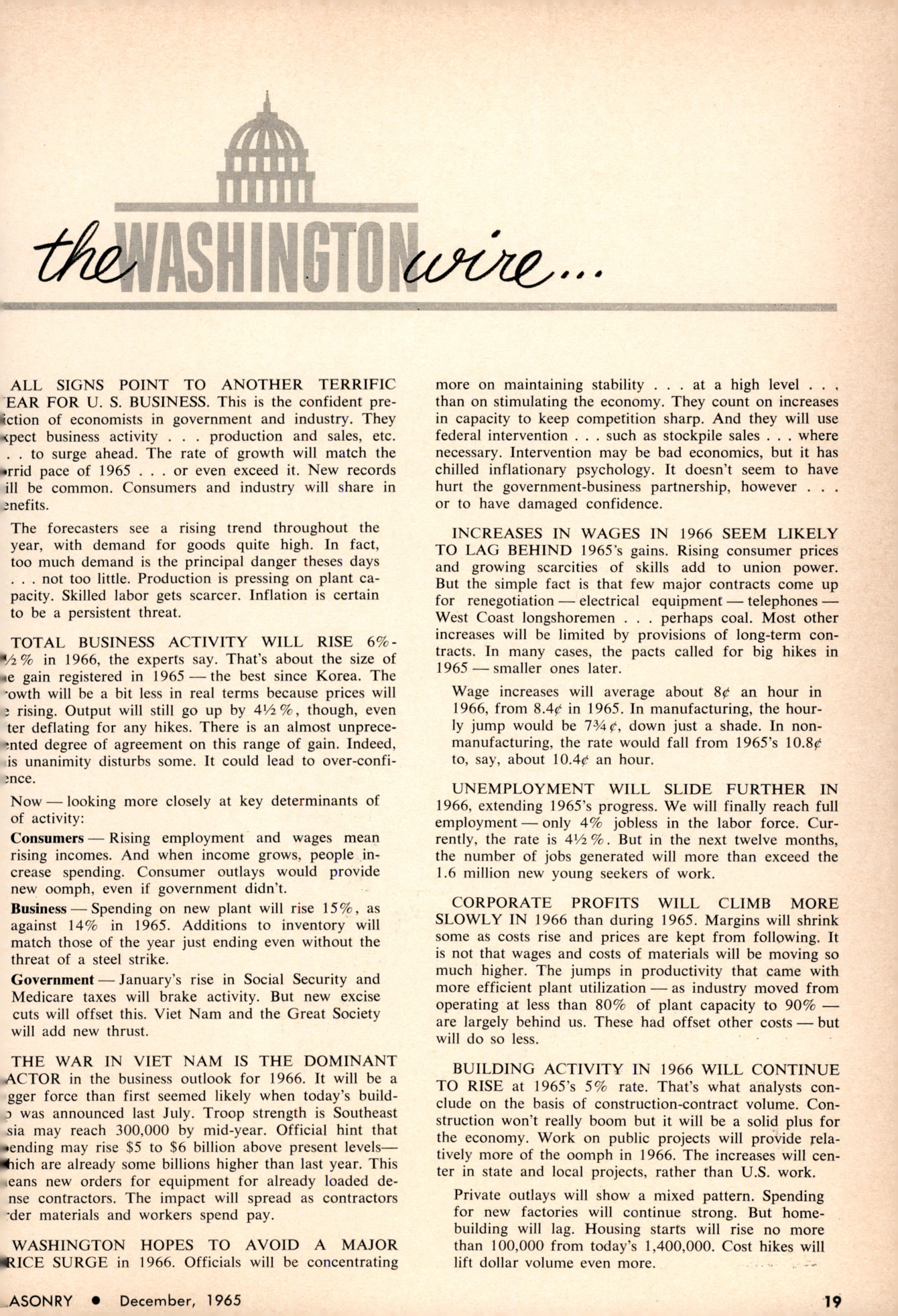 Masonry Magazine December 1965 Page. 19