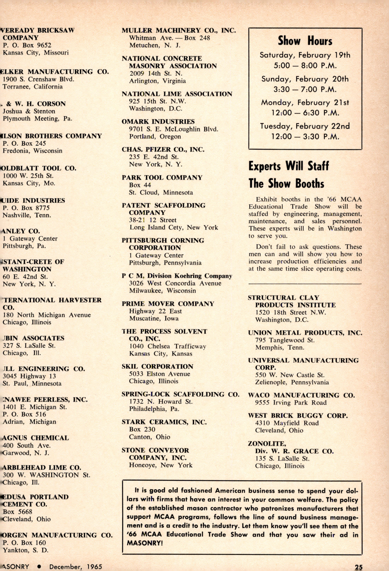 Masonry Magazine December 1965 Page. 25