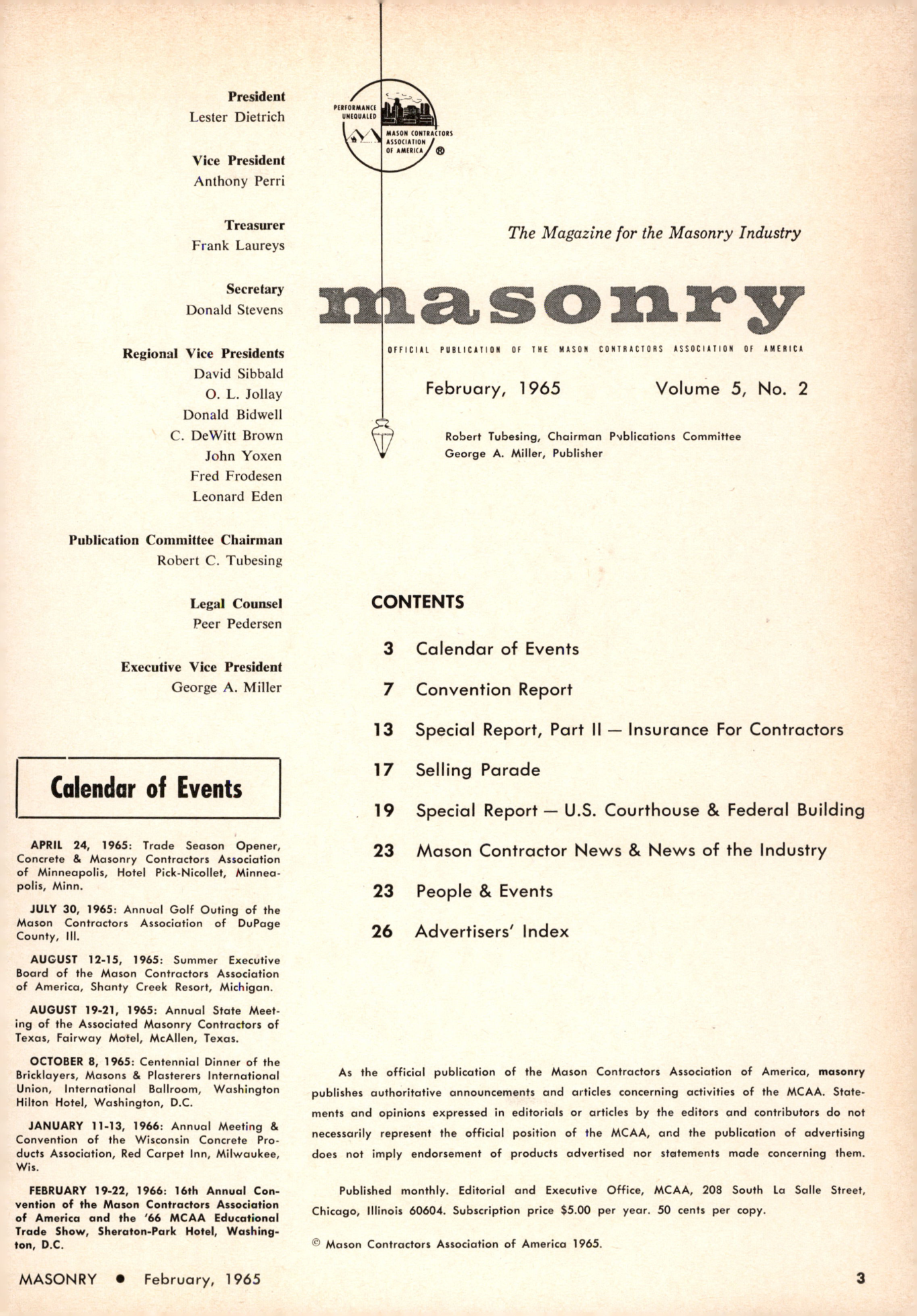 Masonry Magazine February 1965 Page. 3