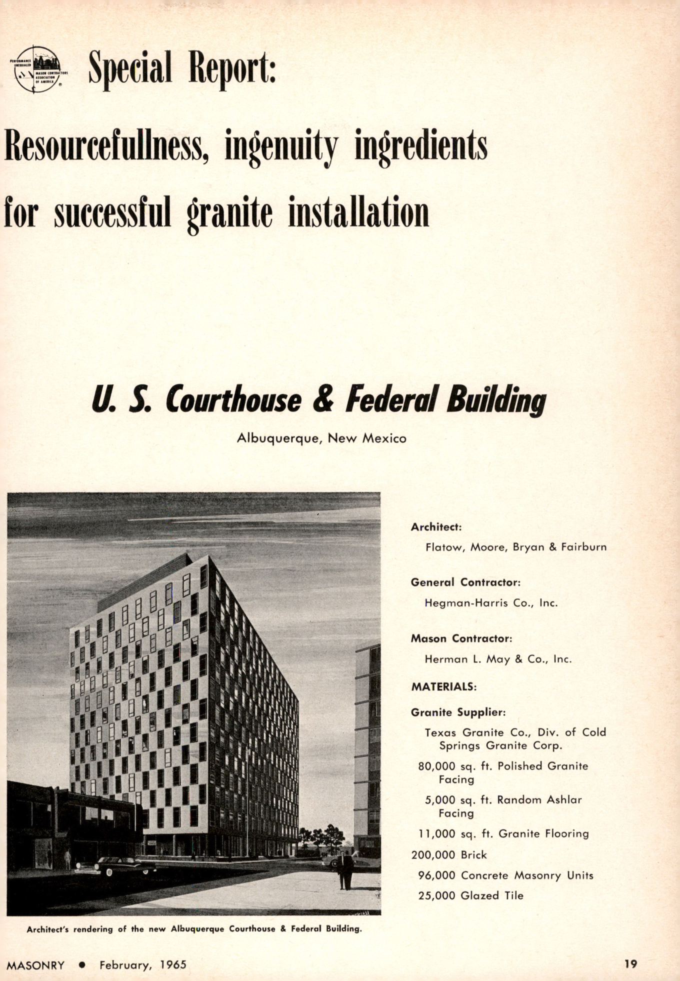 Masonry Magazine February 1965 Page. 19