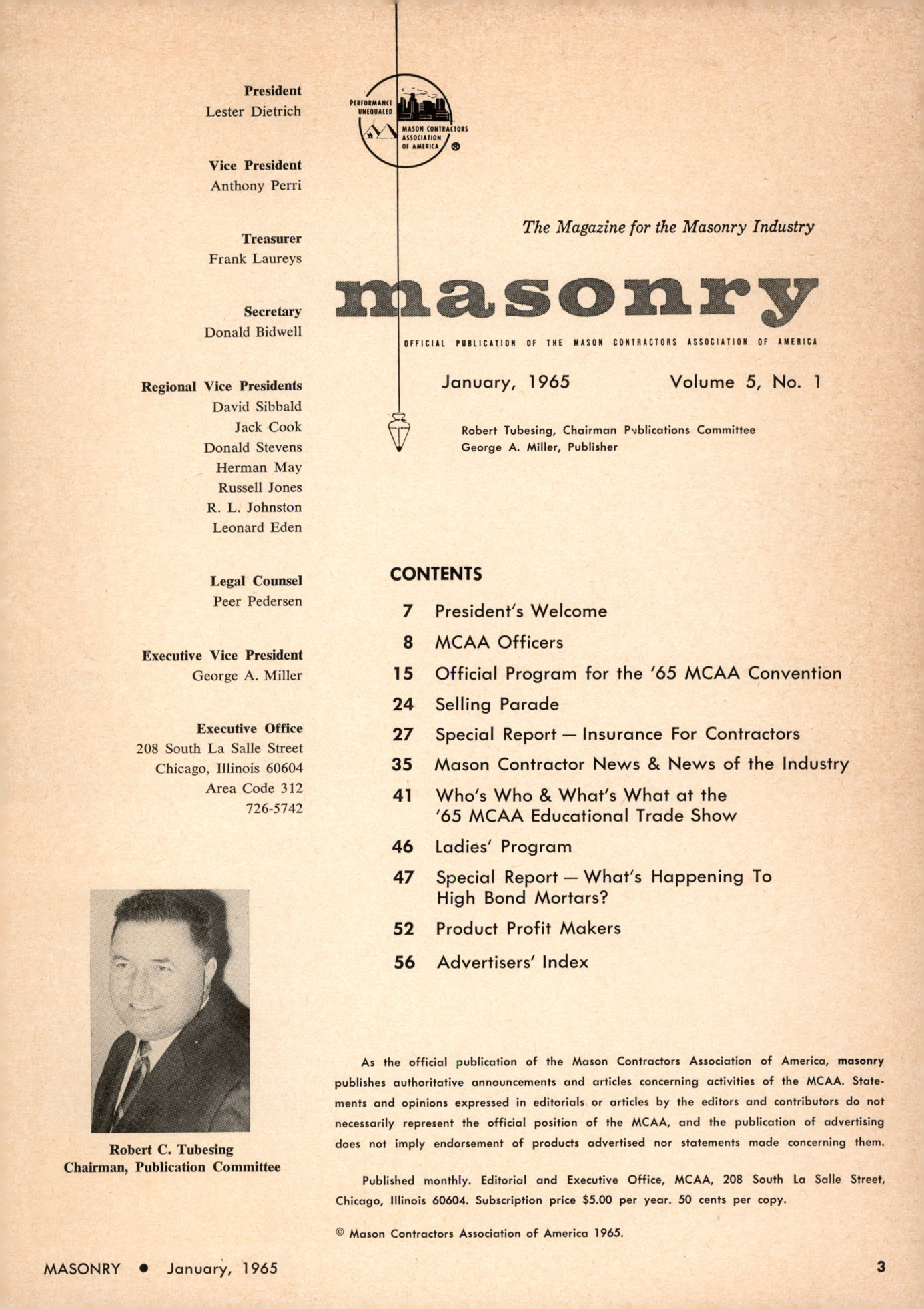 Masonry Magazine January 1965 Page. 3