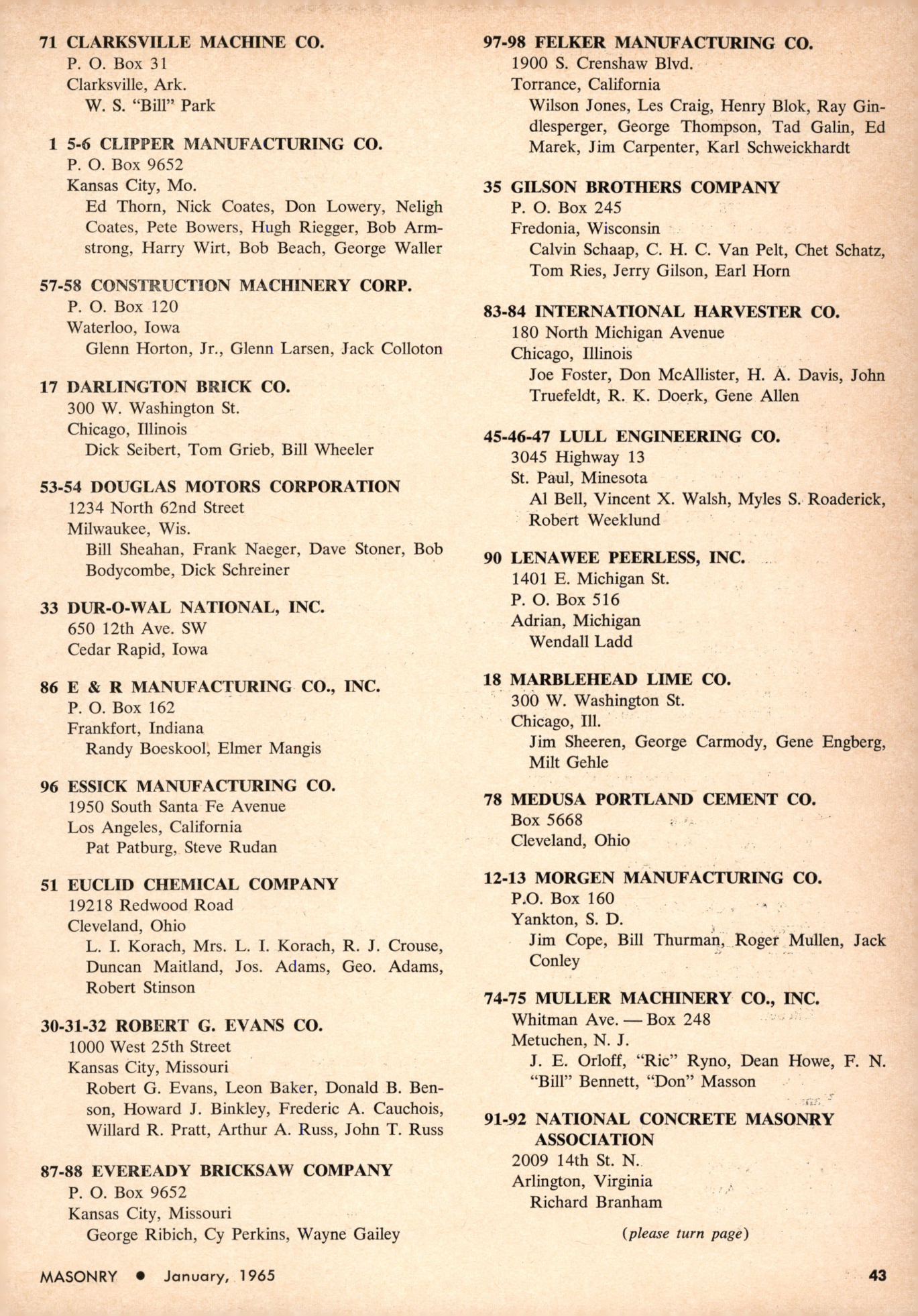 Masonry Magazine January 1965 Page. 43