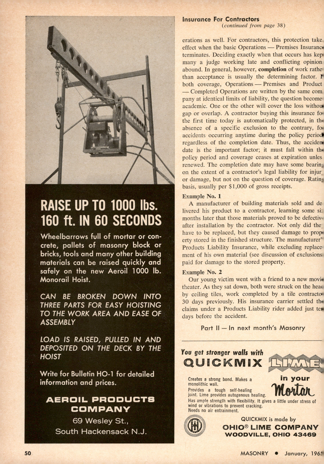 Masonry Magazine January 1965 Page. 50