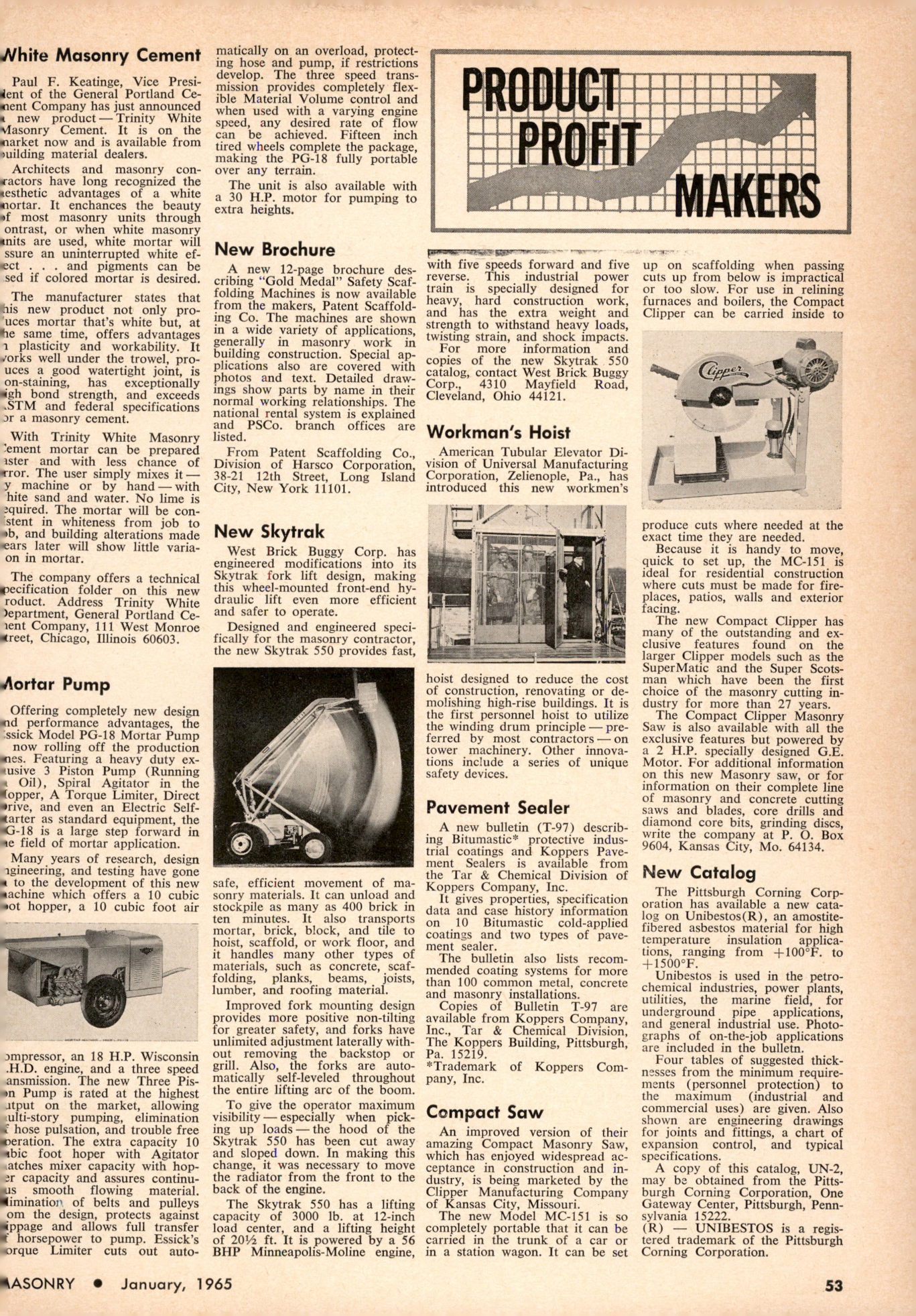 Masonry Magazine January 1965 Page. 53