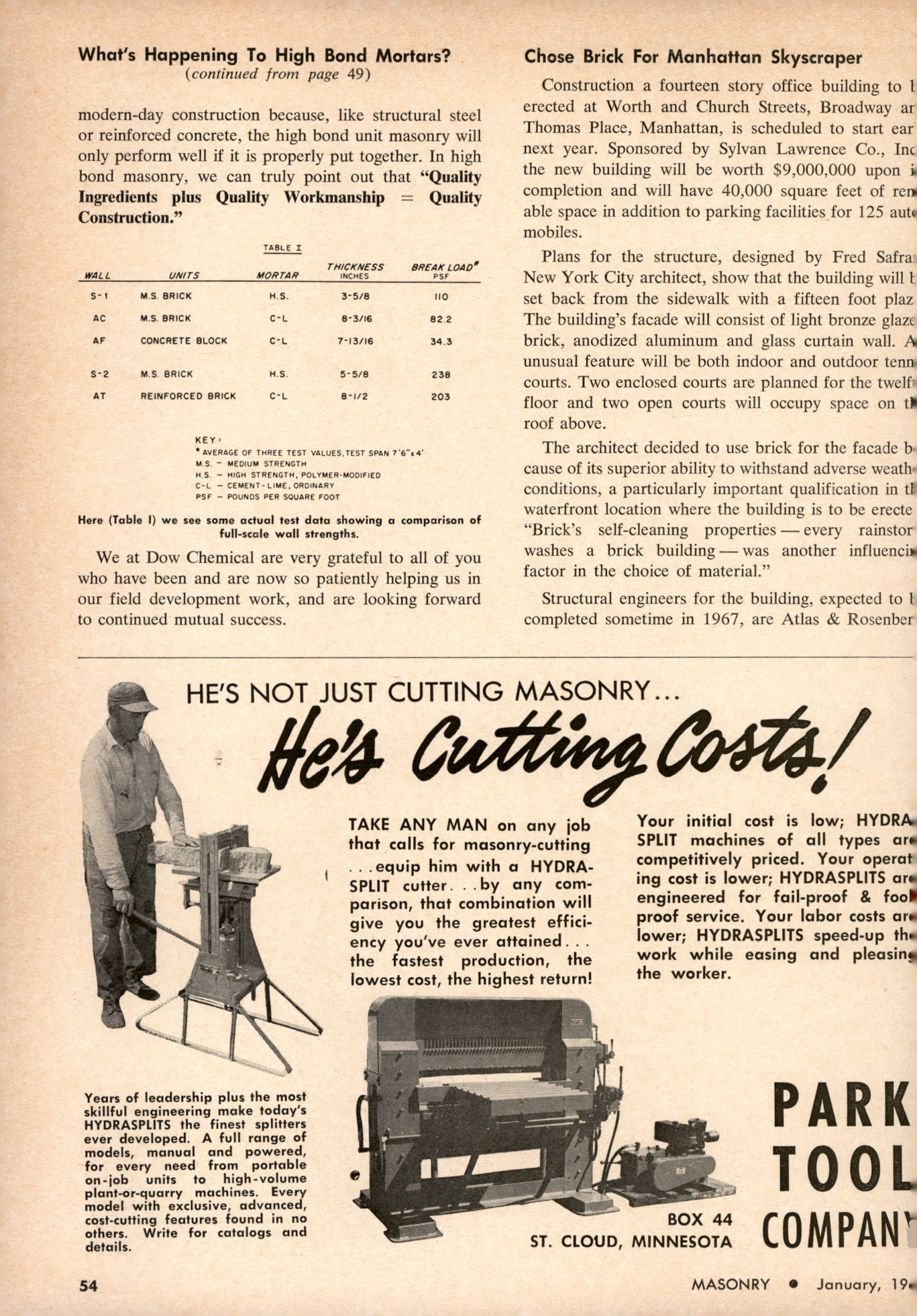 Masonry Magazine January 1965 Page. 54
