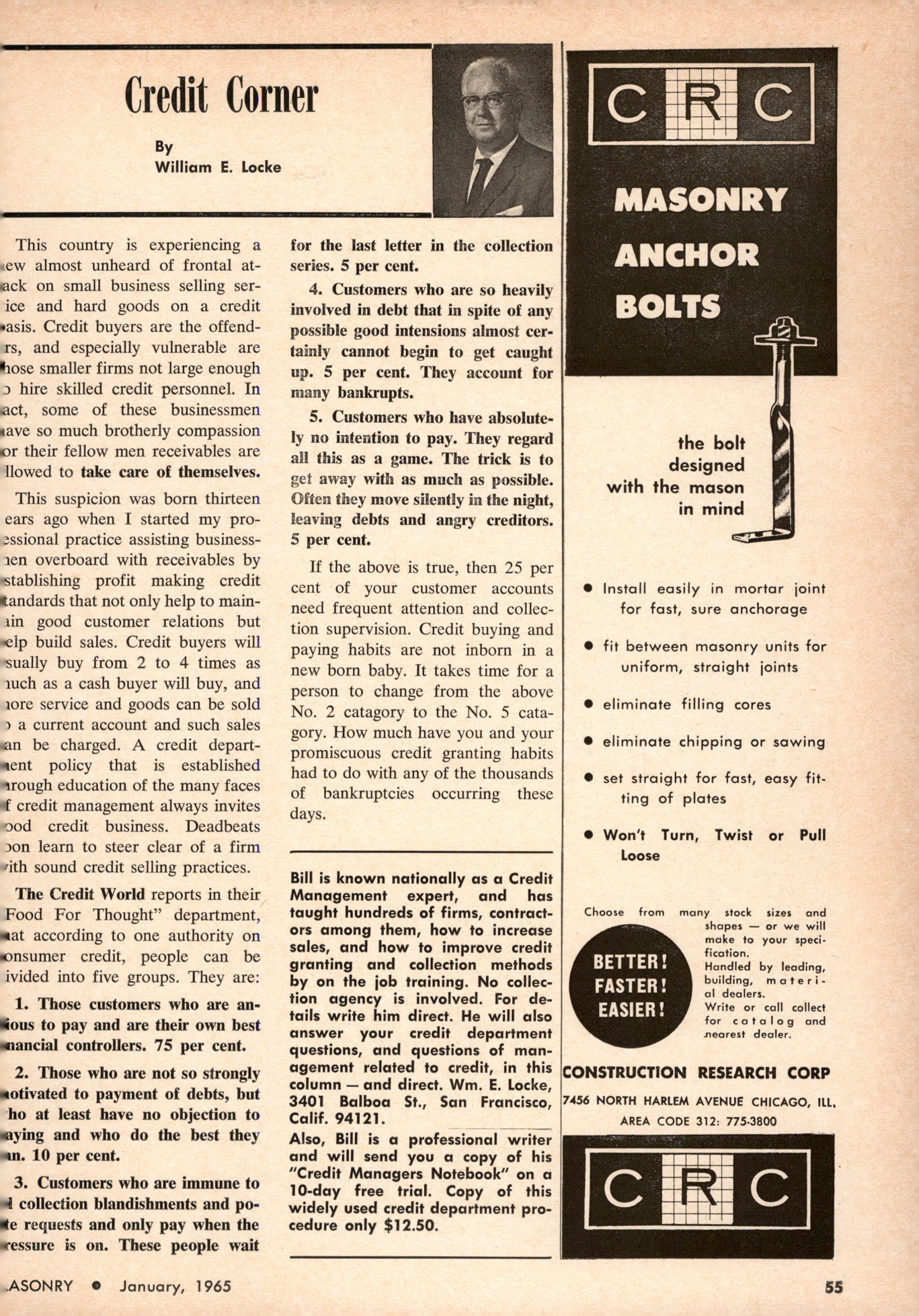 Masonry Magazine January 1965 Page. 55