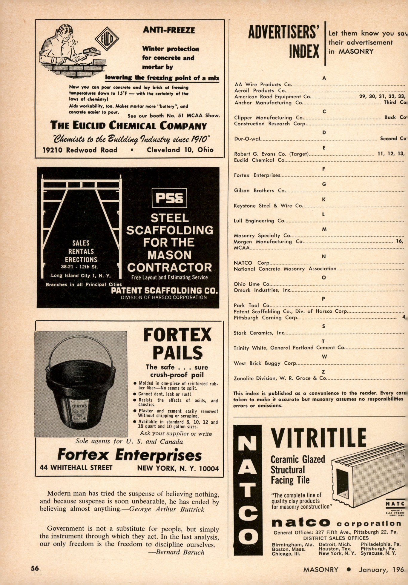 Masonry Magazine January 1965 Page. 56