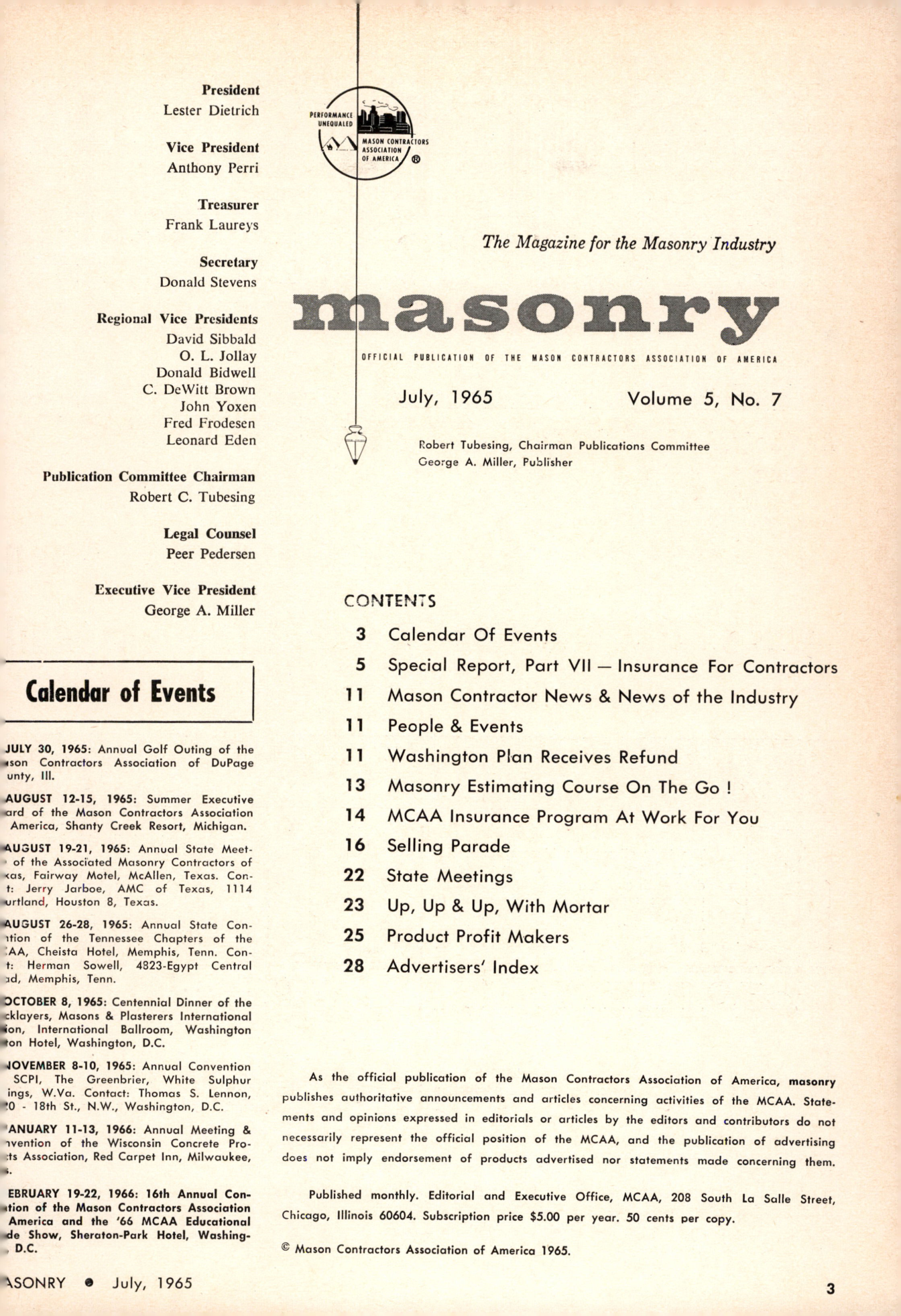 Masonry Magazine July 1965 Page. 3
