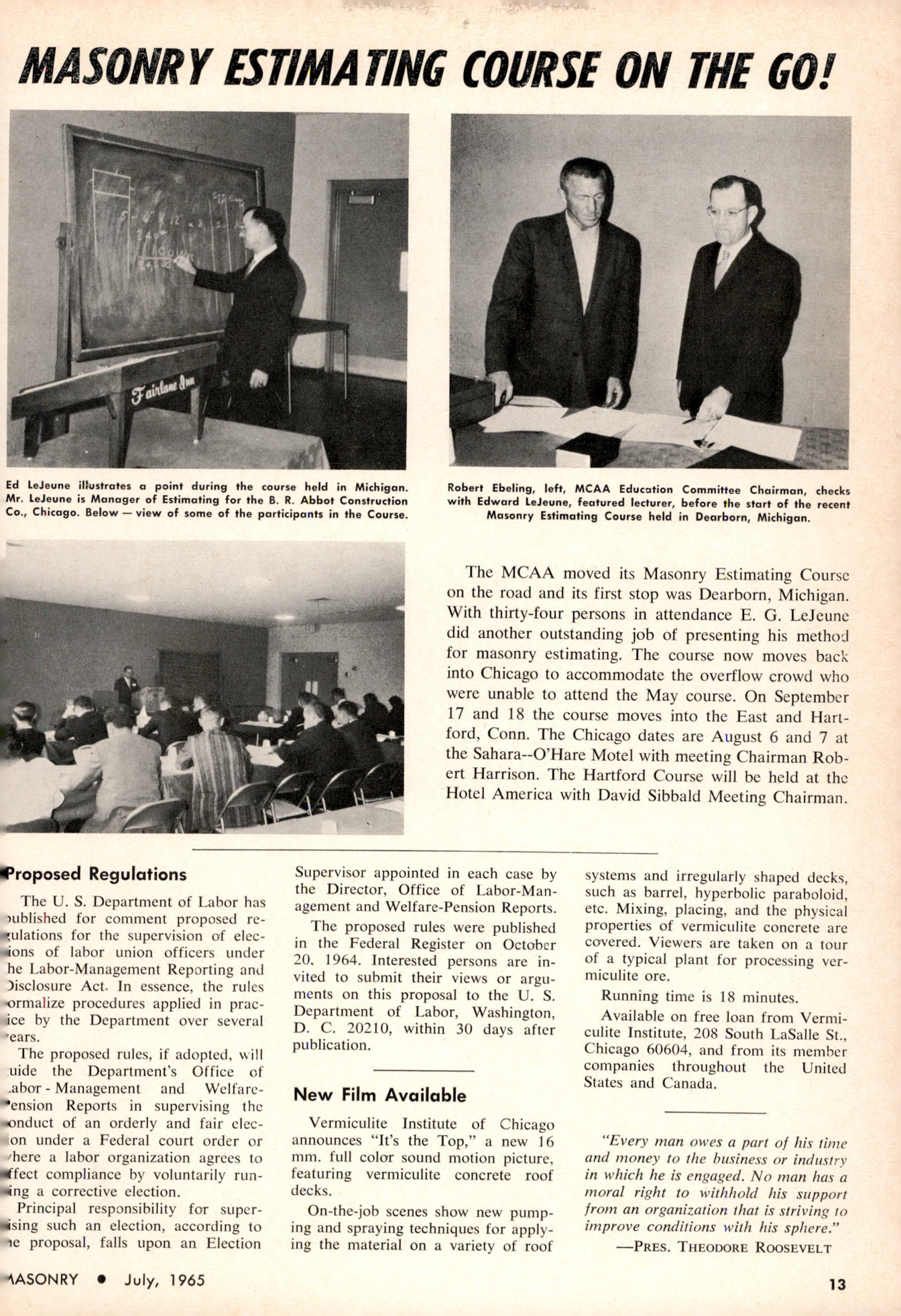Masonry Magazine July 1965 Page. 13