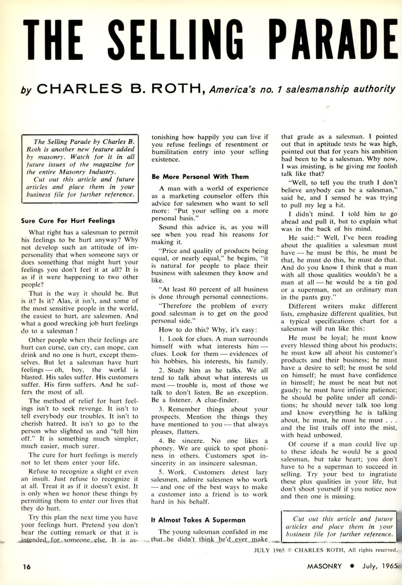 Masonry Magazine July 1965 Page. 16