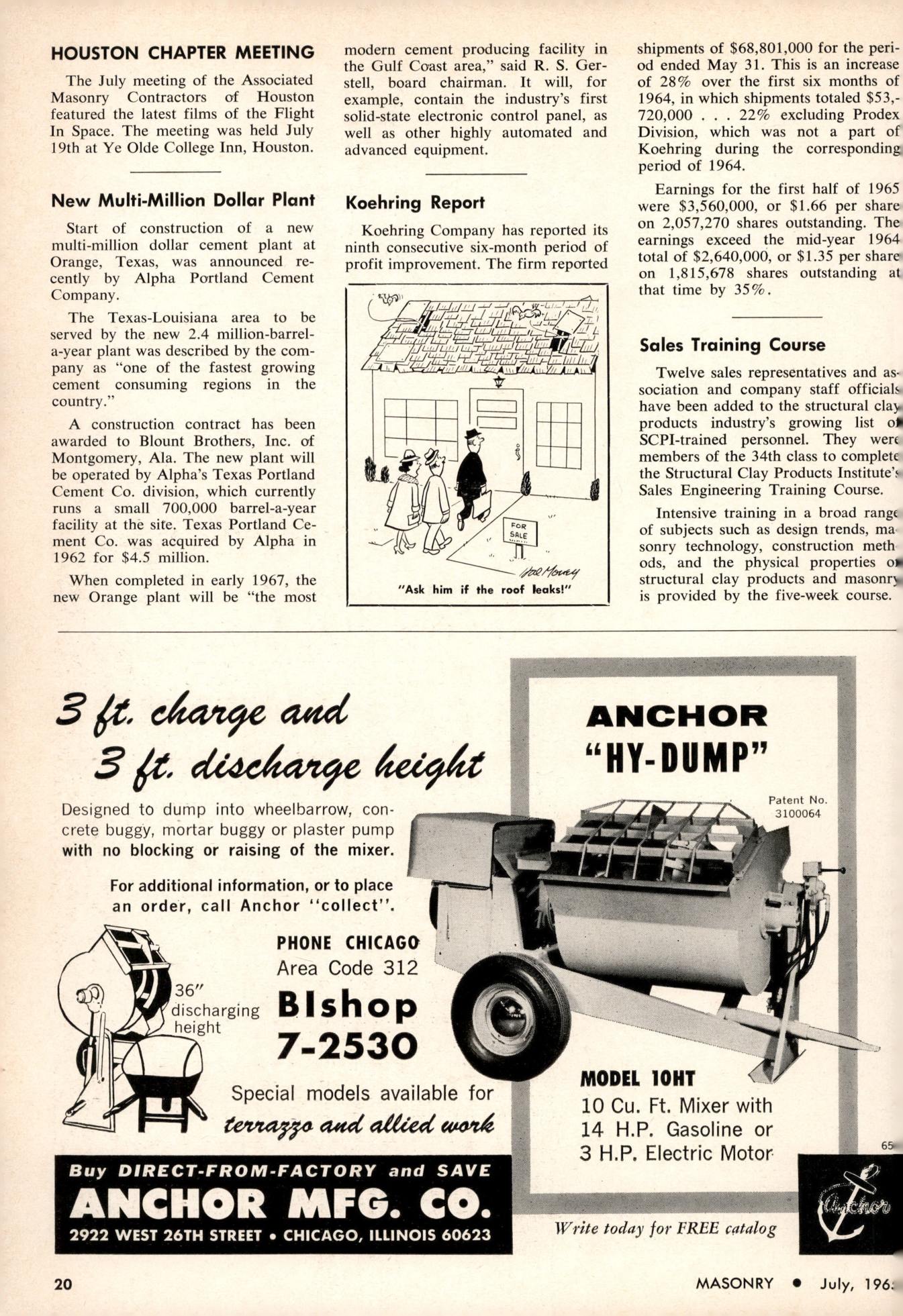 Masonry Magazine July 1965 Page. 20