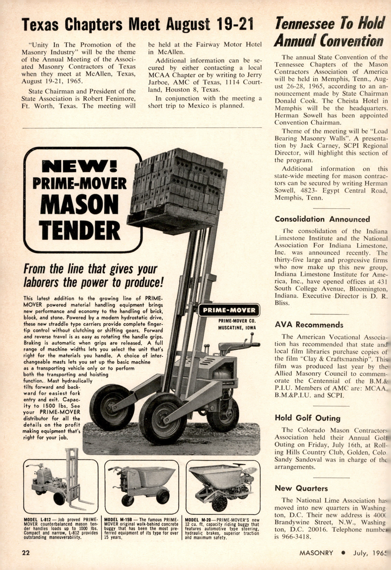 Masonry Magazine July 1965 Page. 22