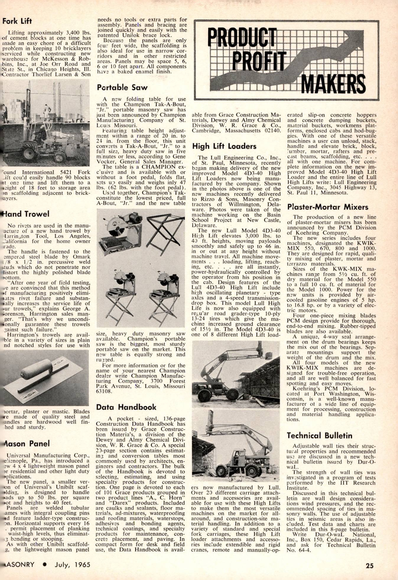 Masonry Magazine July 1965 Page. 25